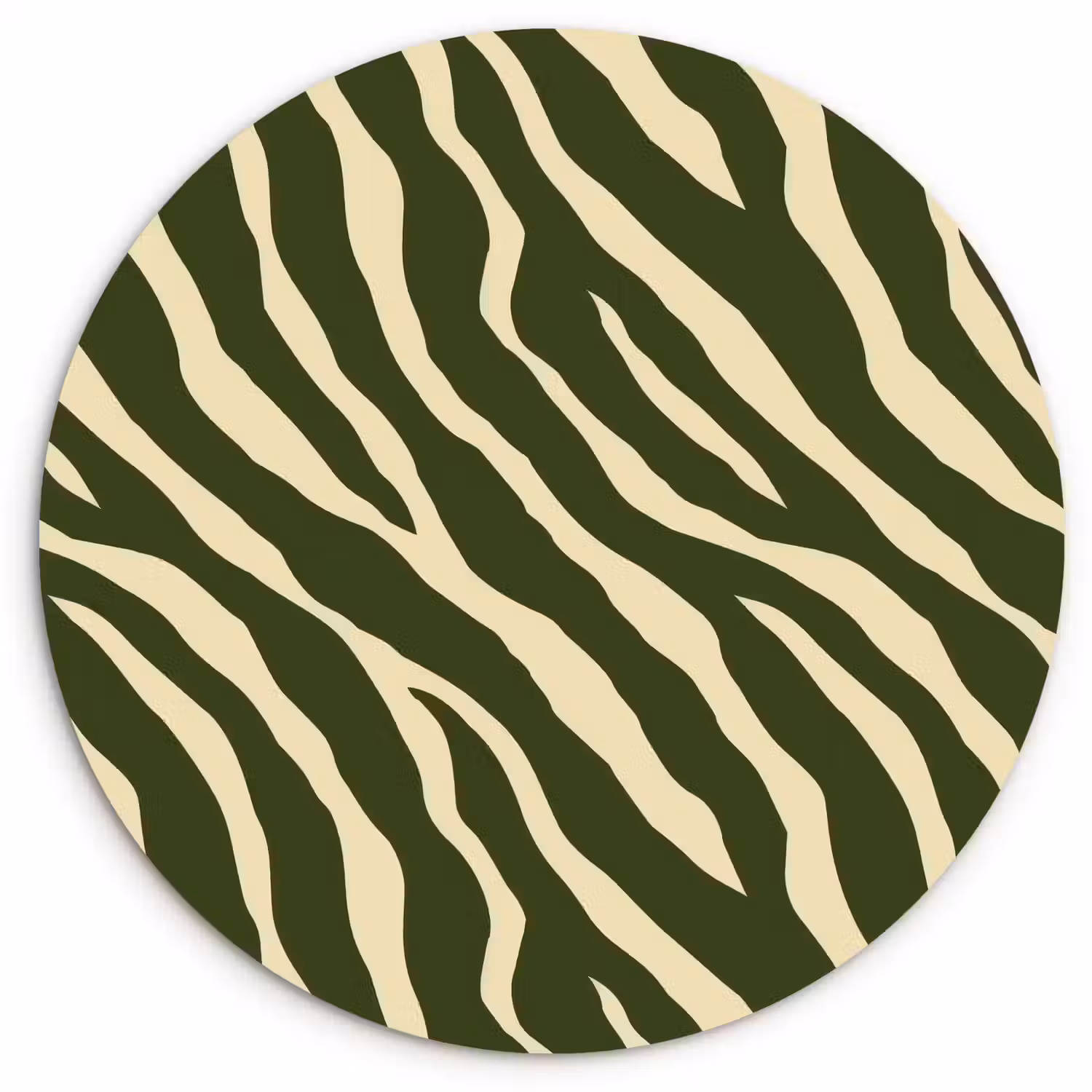 Zebra - Patroon - Groen Wandcirkel kunststof plaat 5mm dik klein 188 -3d