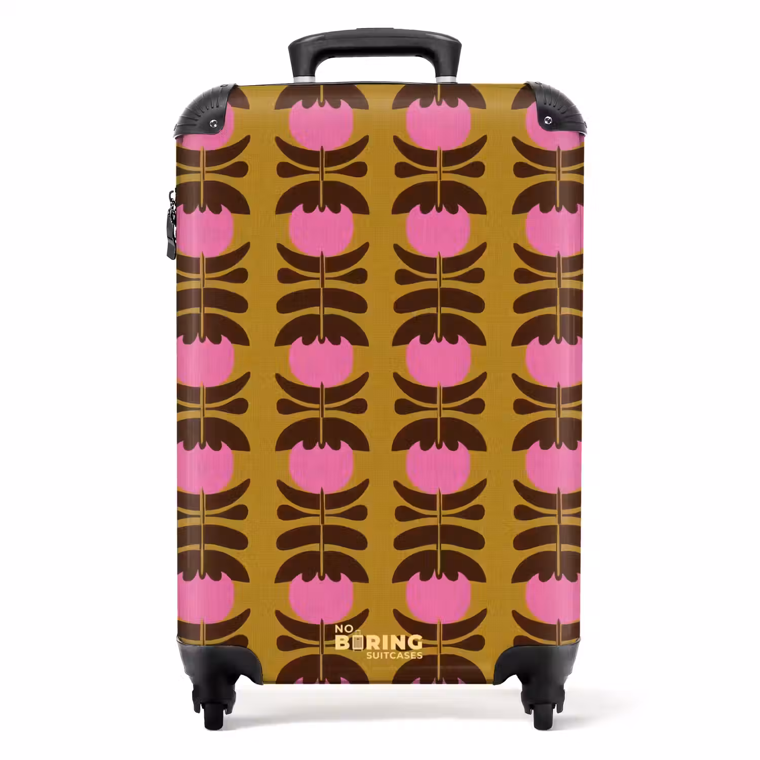Abstract - Bloemen - Roze NBS - Handbagage koffer - Volwassenen Unisex middel -productfoto_recht