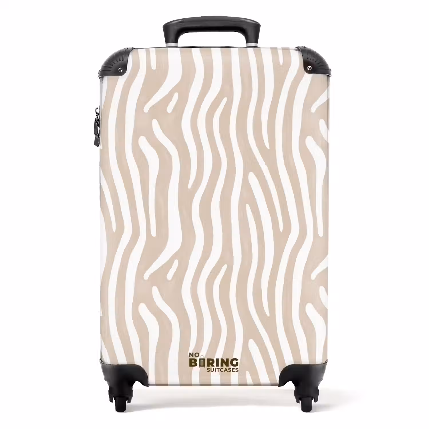Abstract - Zebra - Beige NBS - Handbagage koffer - Volwassenen Unisex middel -productfoto_recht