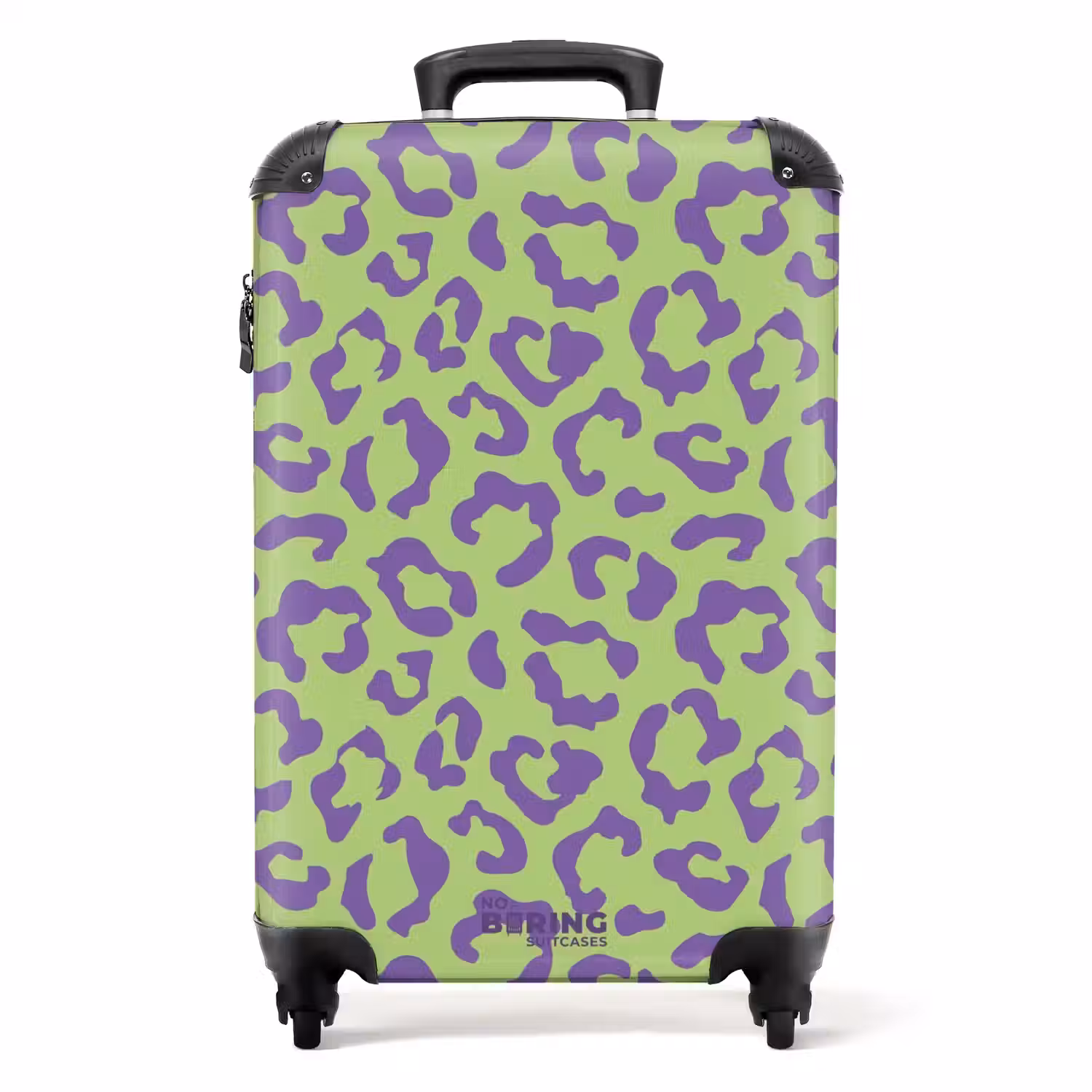 Dierenprints - Panterprint koffer in paars en groen NBS - Handbagage koffer - Unisex middel -productfoto_recht
