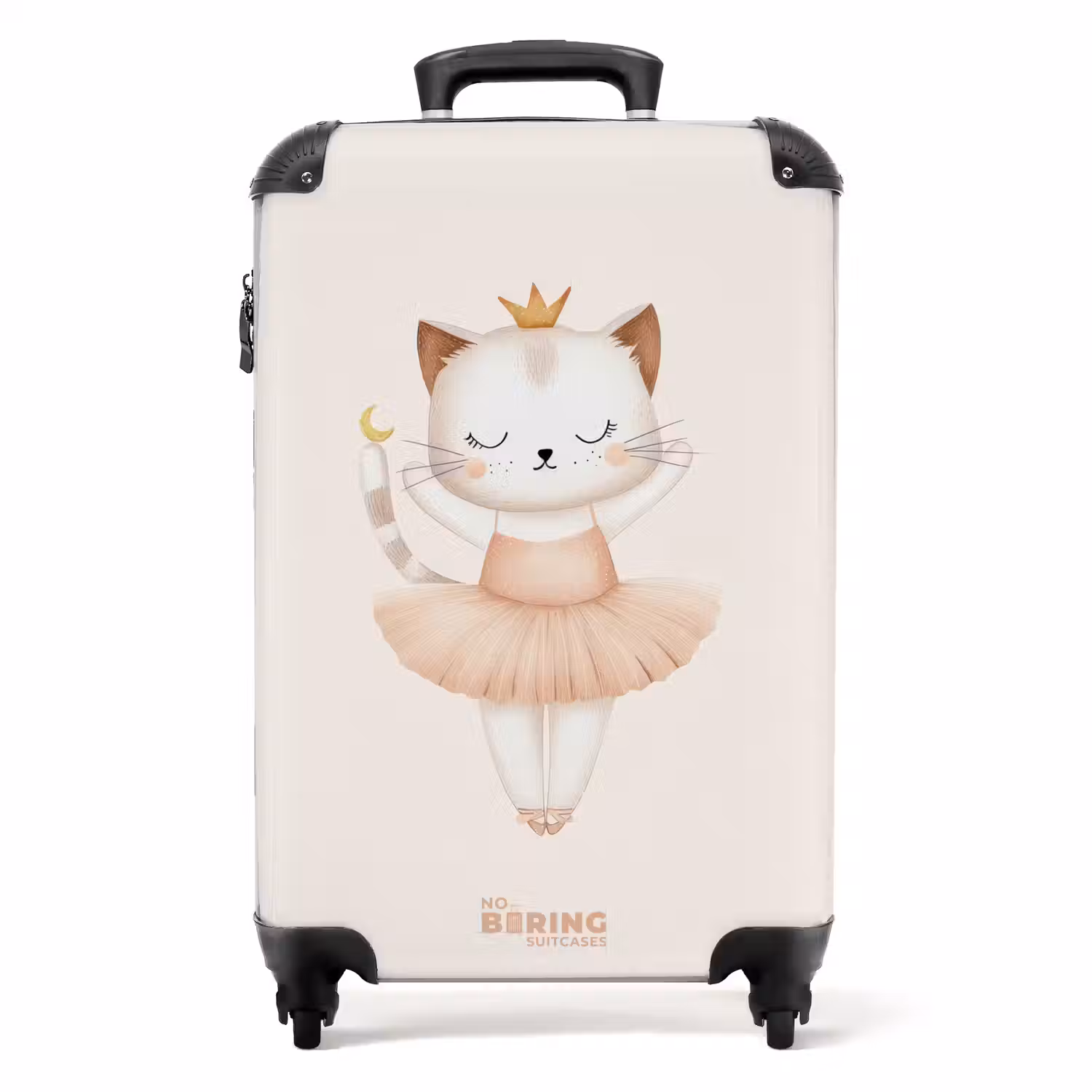 Ballerina kitten in beige kleuren NBS - Handbagage koffer - Volwassenen Unisex middel -productfoto_recht