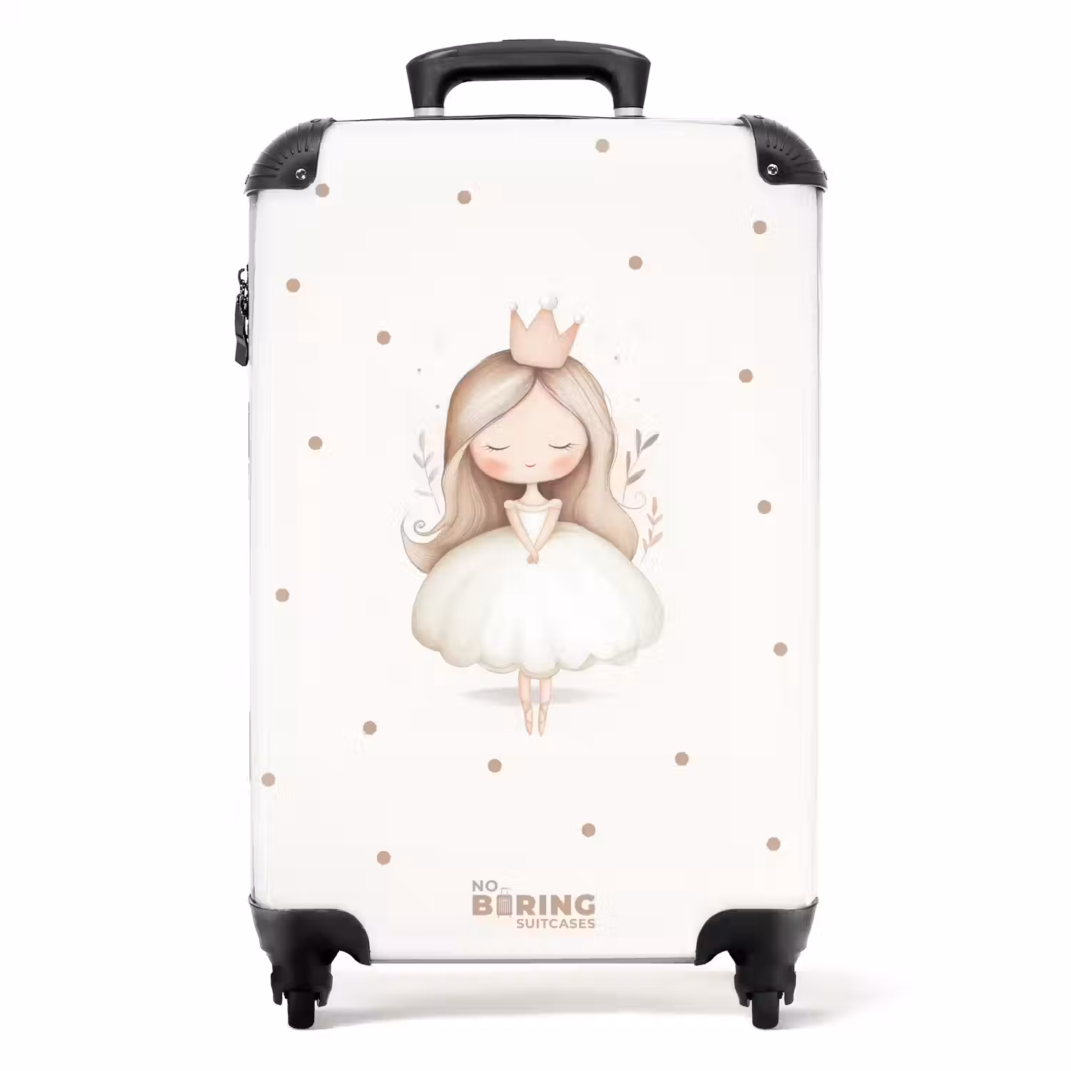 Ballerina prinses tussen beige stippen NBS - Handbagage koffer - Volwassenen Unisex middel -productfoto_recht