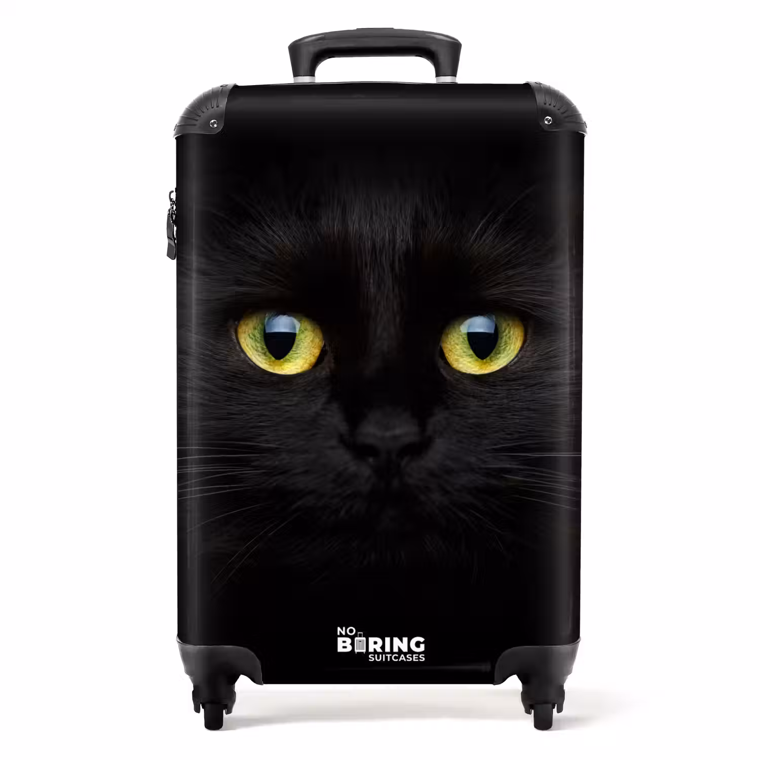 Zwarte kat met felle ogen NBS - Handbagage koffer - Unisex middel -productfoto_recht