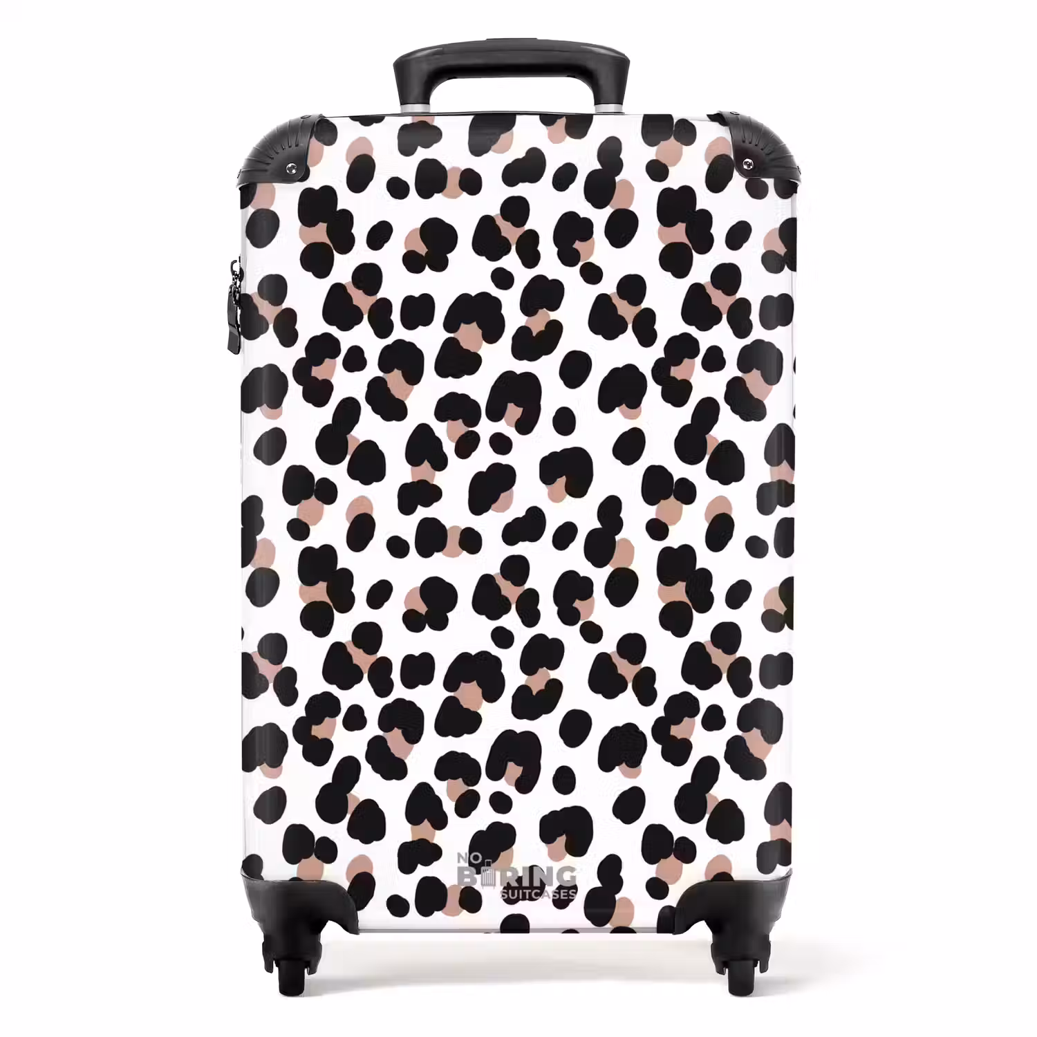 Zwarte vlekken met witte achtergrond NBS - Handbagage koffer - Volwassenen Unisex middel -productfoto_recht