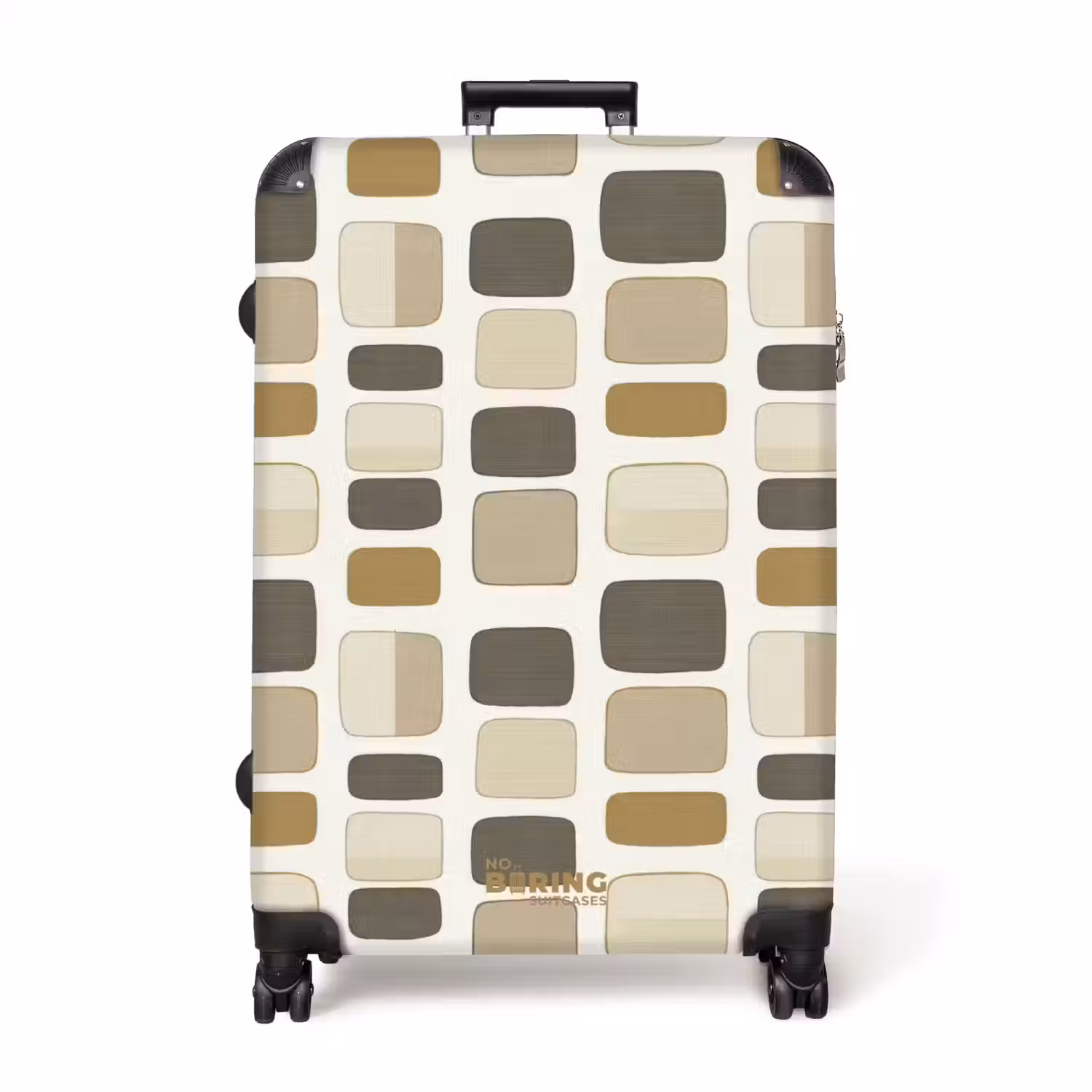 Blokken - Vintage - Grijs NBS - Handbagage koffer - Volwassenen Unisex middel -productfoto_recht