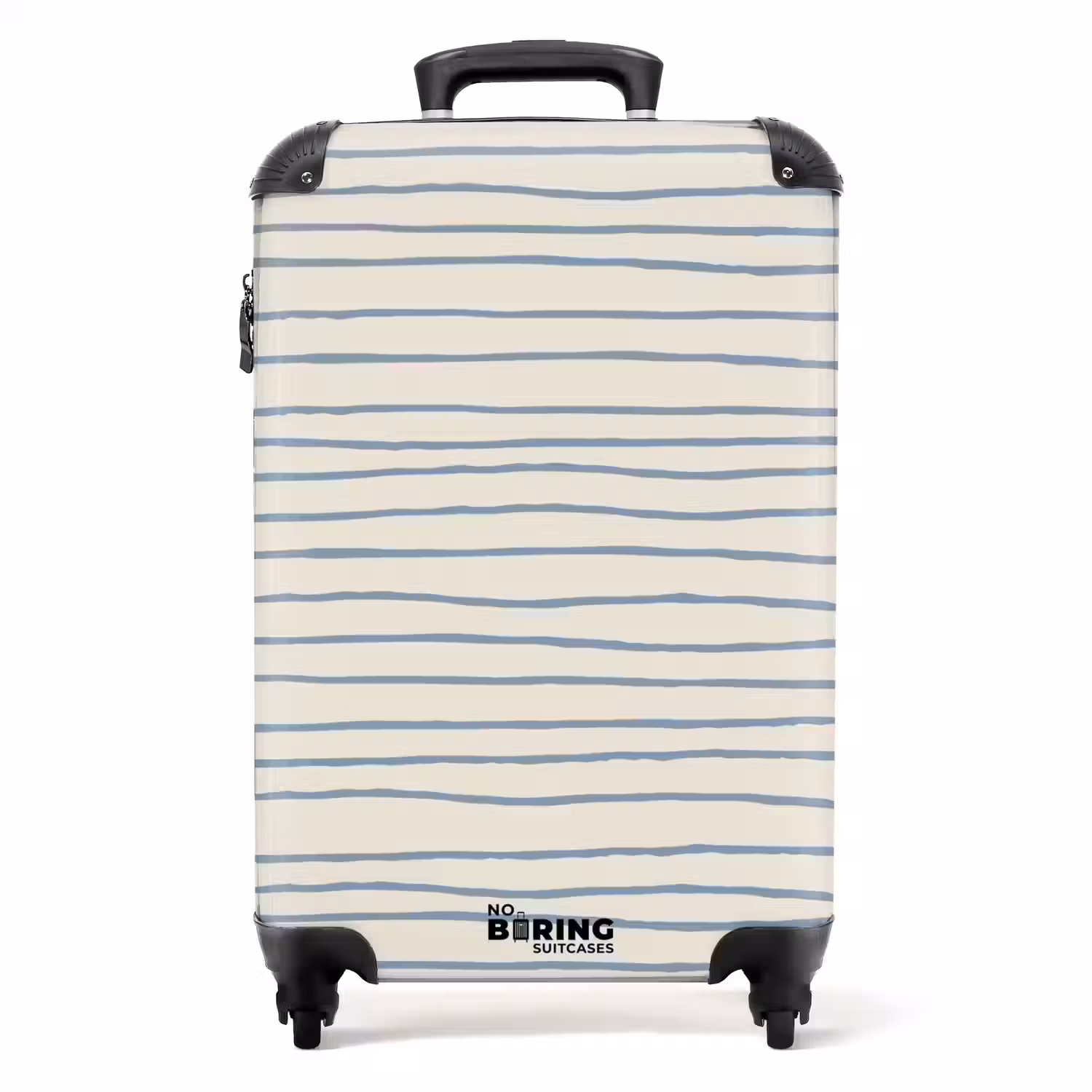 Blauwe handgetekende strepen NBS - Handbagage koffer - Volwassenen Unisex middel -productfoto_recht