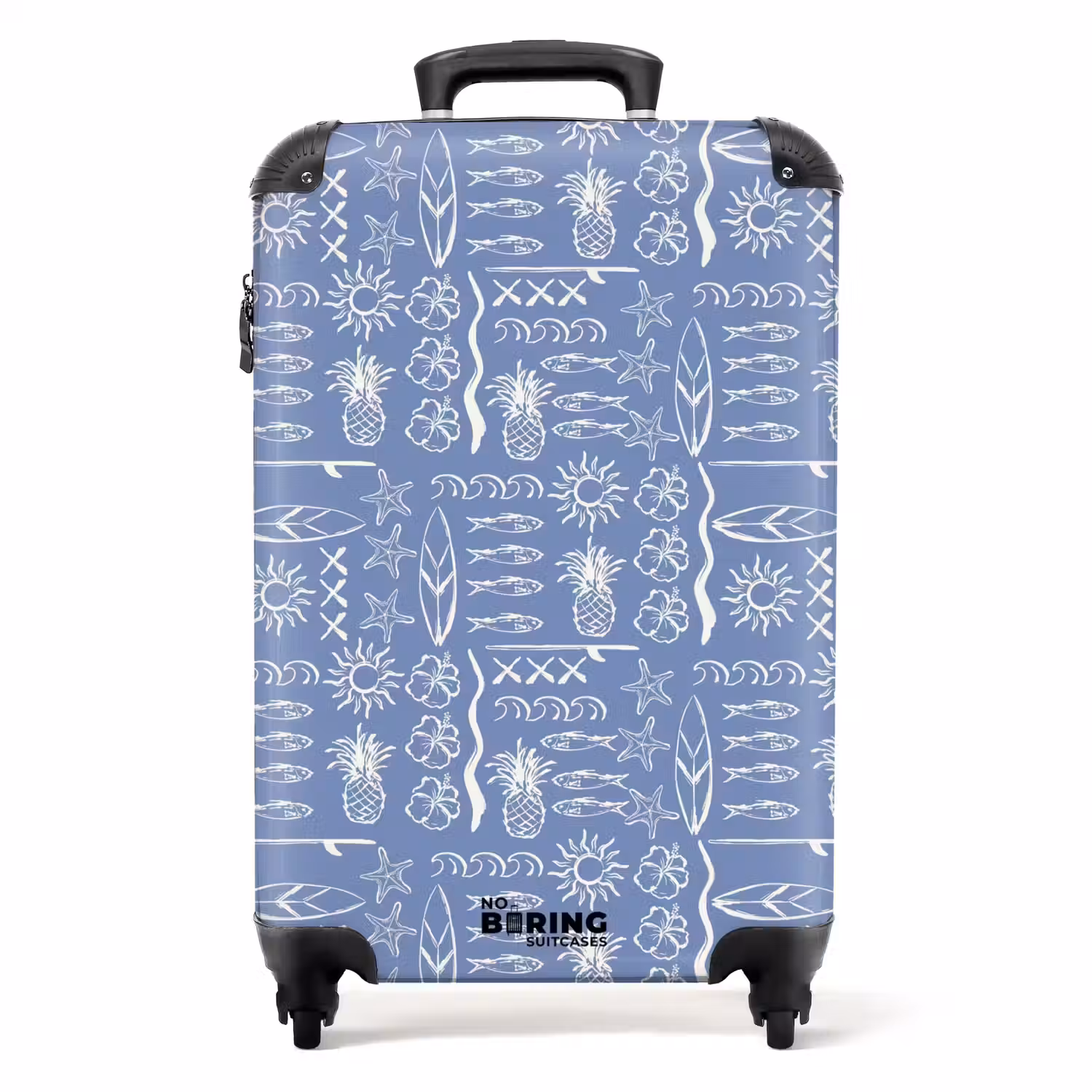 Blauwe surf patroon NBS - Handbagage koffer - Volwassenen Unisex middel -productfoto_recht