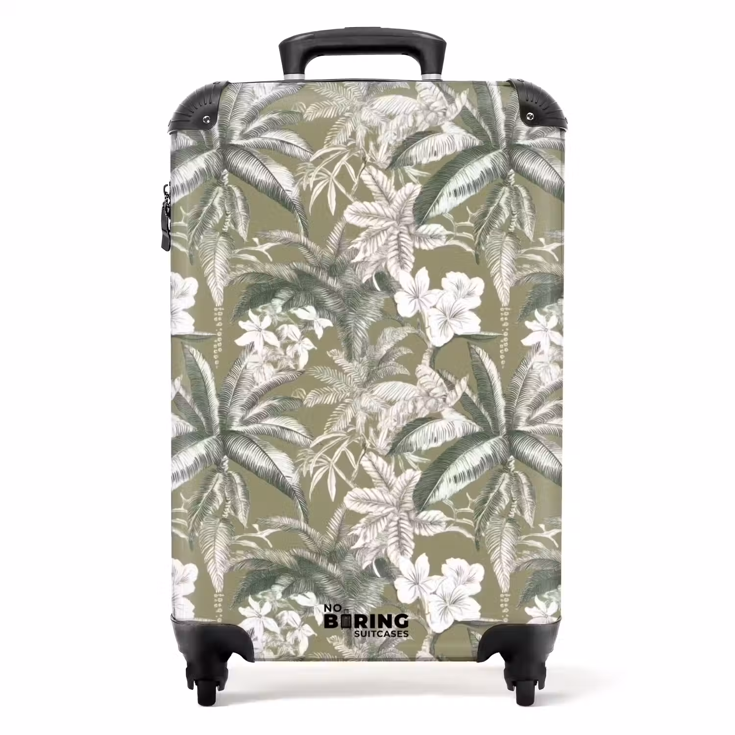 Botanisch - Bloemen - Groen NBS - Handbagage koffer - Volwassenen Unisex middel -productfoto_recht