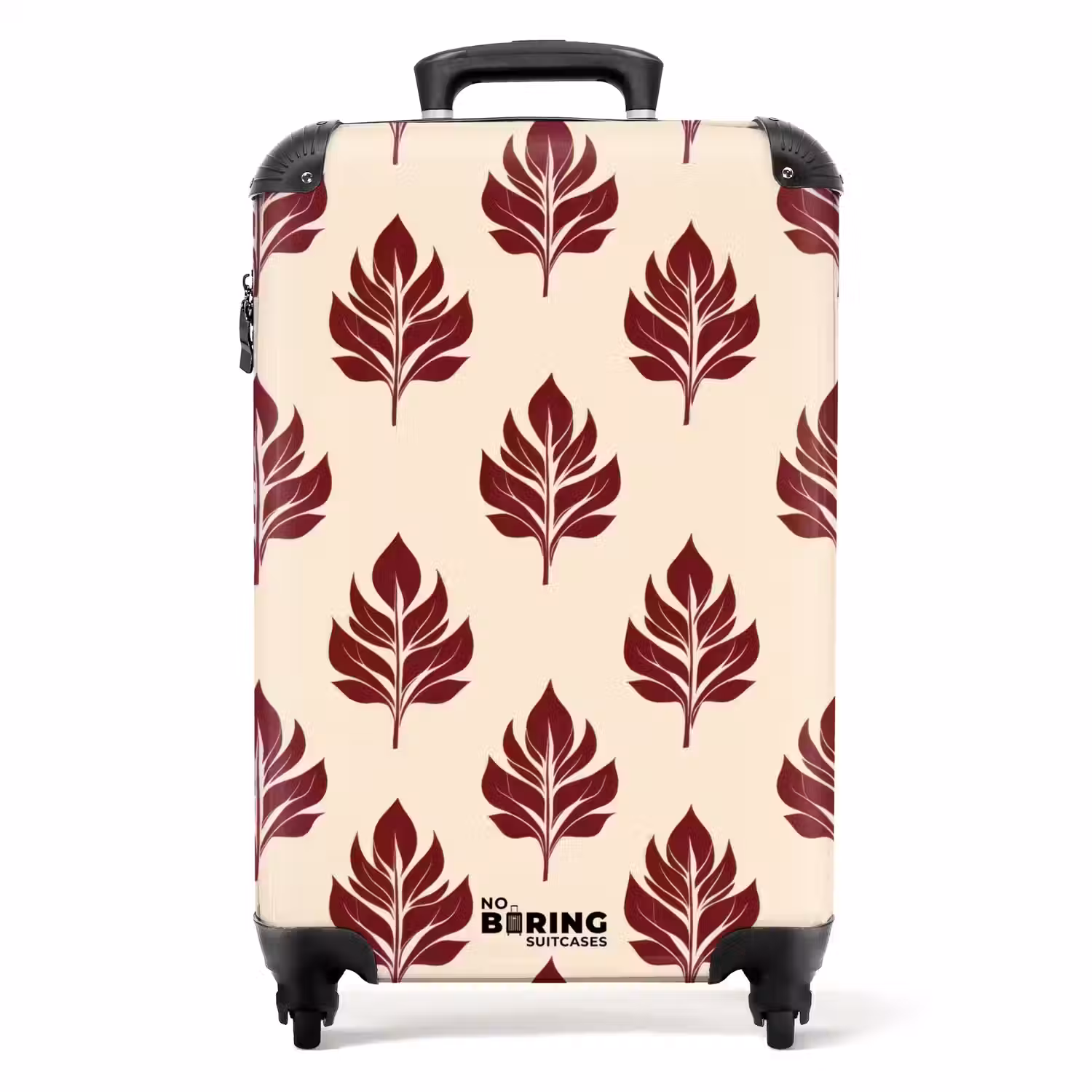 Botanisch - Patroon - Bordeaux NBS - Handbagage koffer - Volwassenen Unisex middel -productfoto_recht