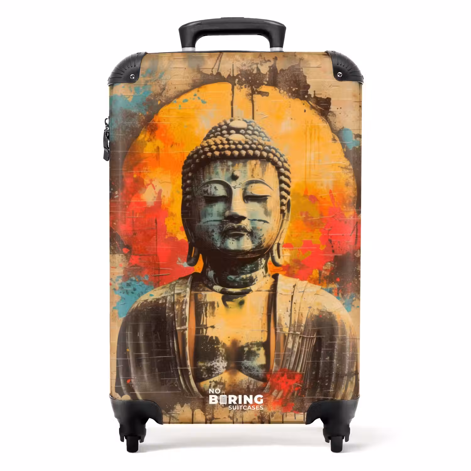 Boeddha als street art kunstwerk NBS - Handbagage koffer - Unisex middel -productfoto_recht