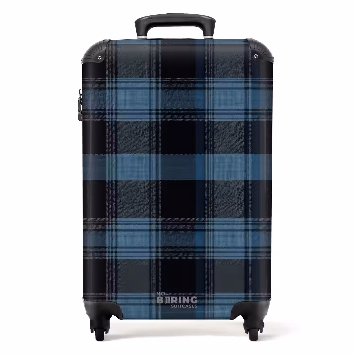 Klassiek geruit patroon in blauw tinten NBS - Handbagage koffer - Unisex middel -productfoto_recht