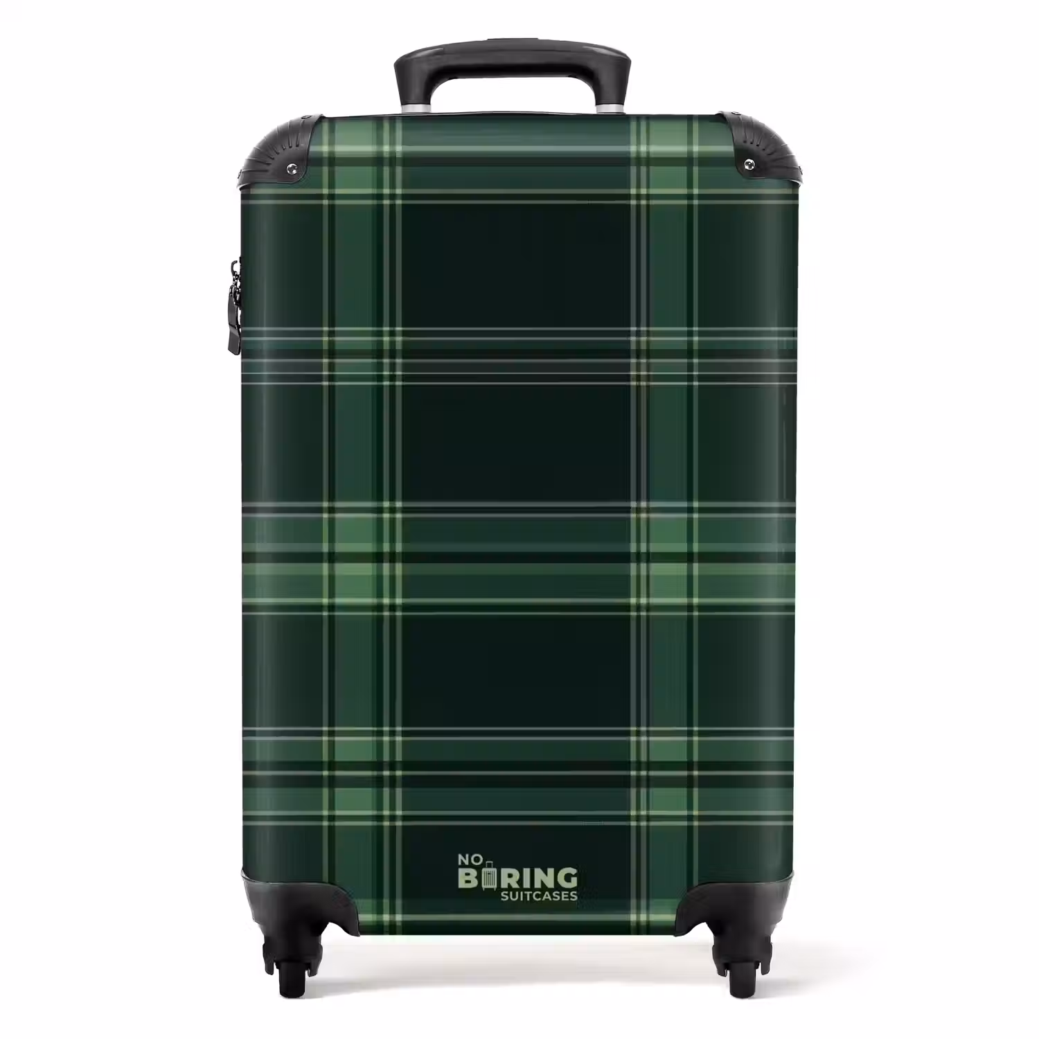 Klassiek geruit patroon in groene tinten NBS - Handbagage koffer - Unisex middel -productfoto_recht