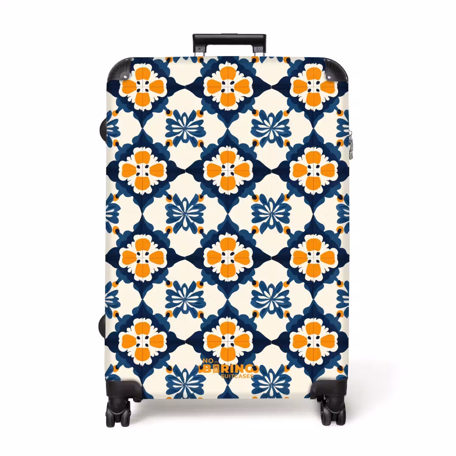 Klassiek - Geometrisch - Blauw NBS - Handbagage koffer - Volwassenen Unisex middel -productfoto_recht