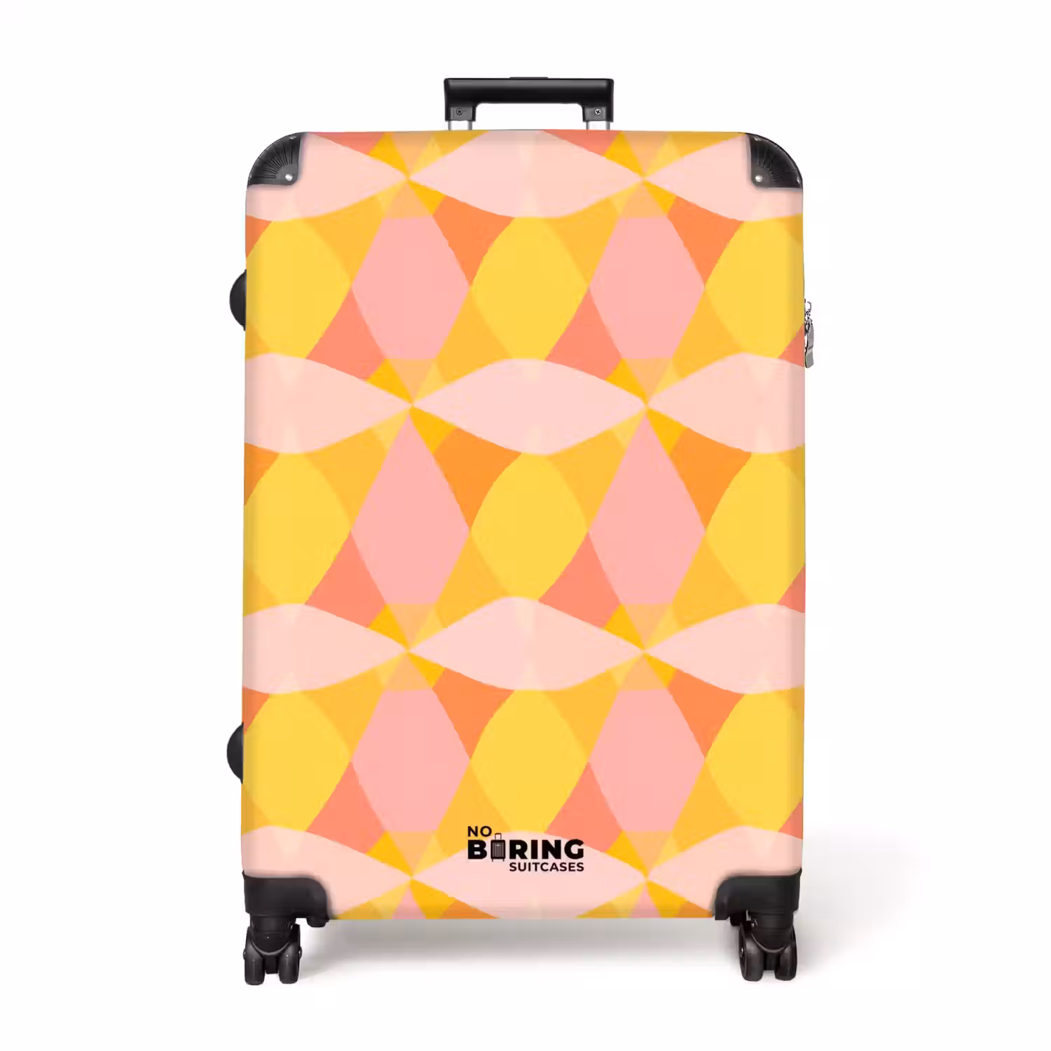 Kleurrijk - Ruitpatroon - Bladvormen NBS - Handbagage koffer - Volwassenen Unisex middel -productfoto_recht