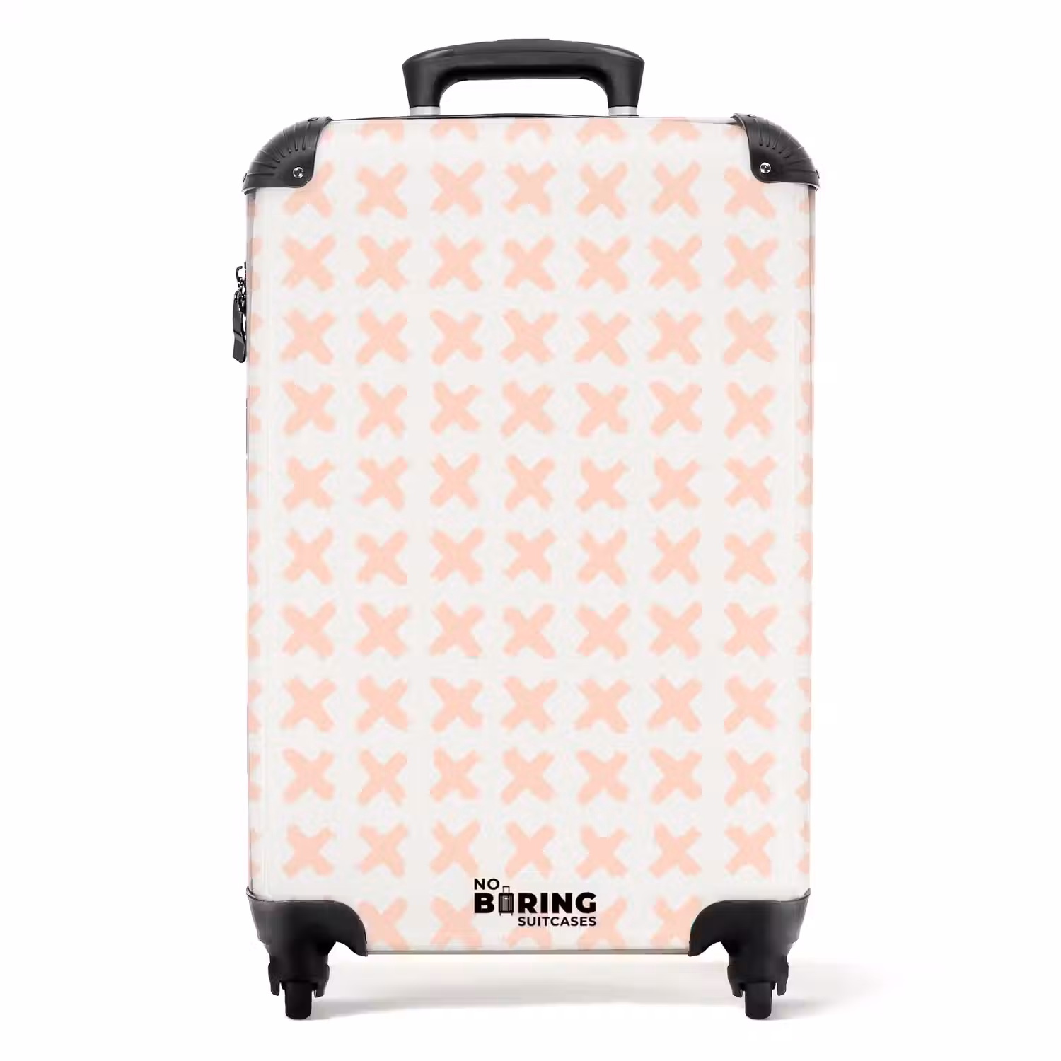 Koraalkruisjes op gebroken wit NBS - Handbagage koffer - Volwassenen Unisex middel -productfoto_recht