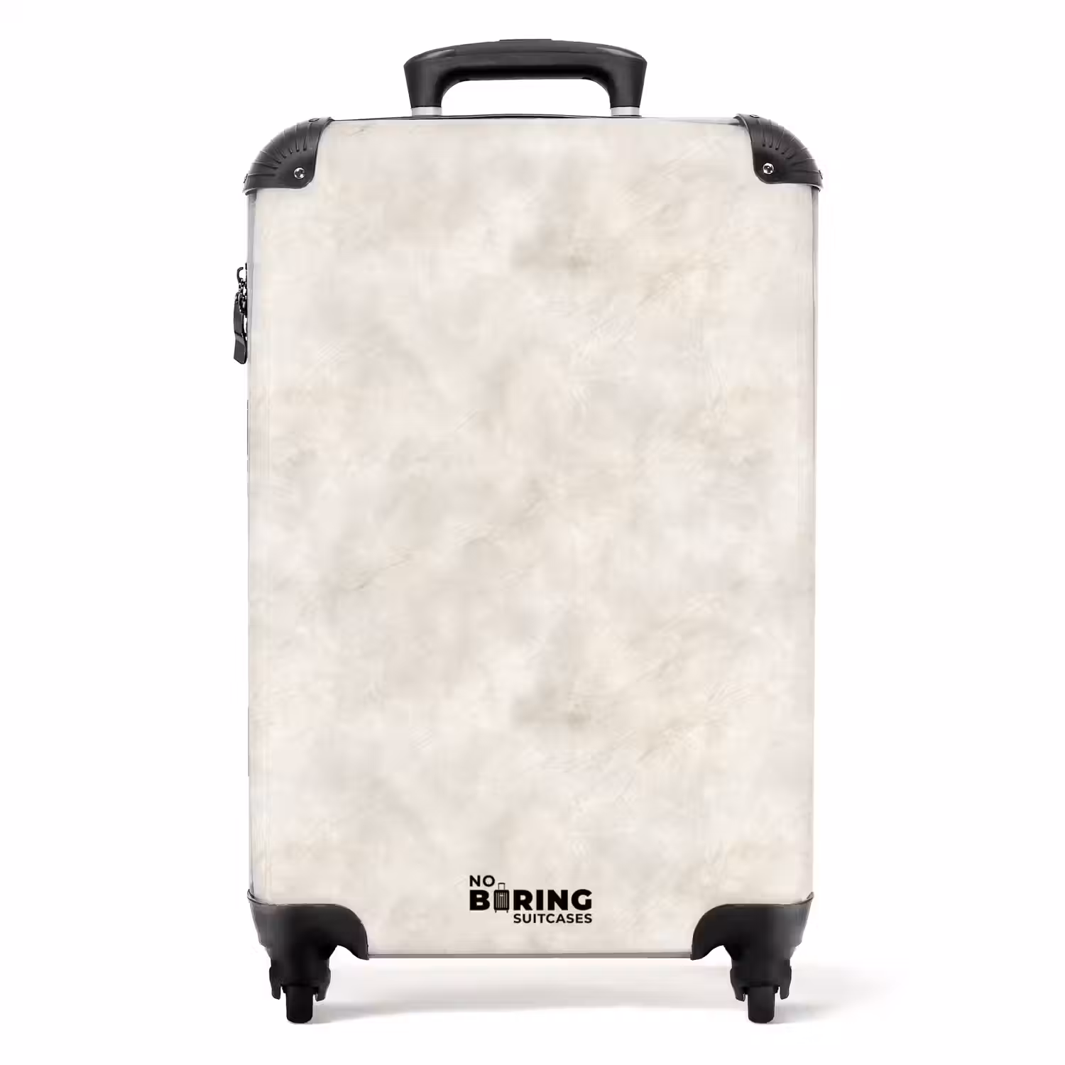 Crèmebeige - Marmer - Aders NBS - Handbagage koffer - Volwassenen Unisex middel -productfoto_recht