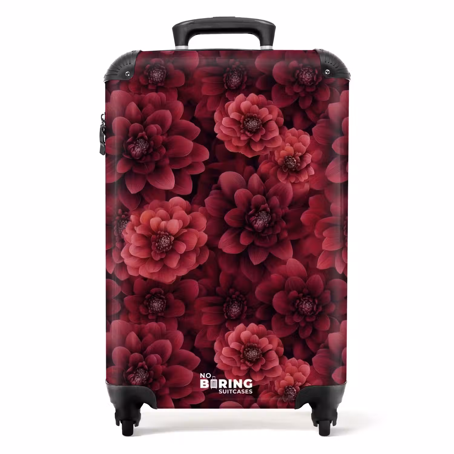 Dahlias - Bloemen - Rood NBS - Handbagage koffer - Volwassenen Unisex middel -productfoto_recht