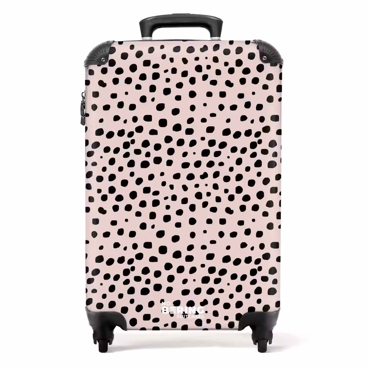 Dalmatiërpatroon op zachtroze NBS - Handbagage koffer - Volwassenen Unisex middel -productfoto_recht