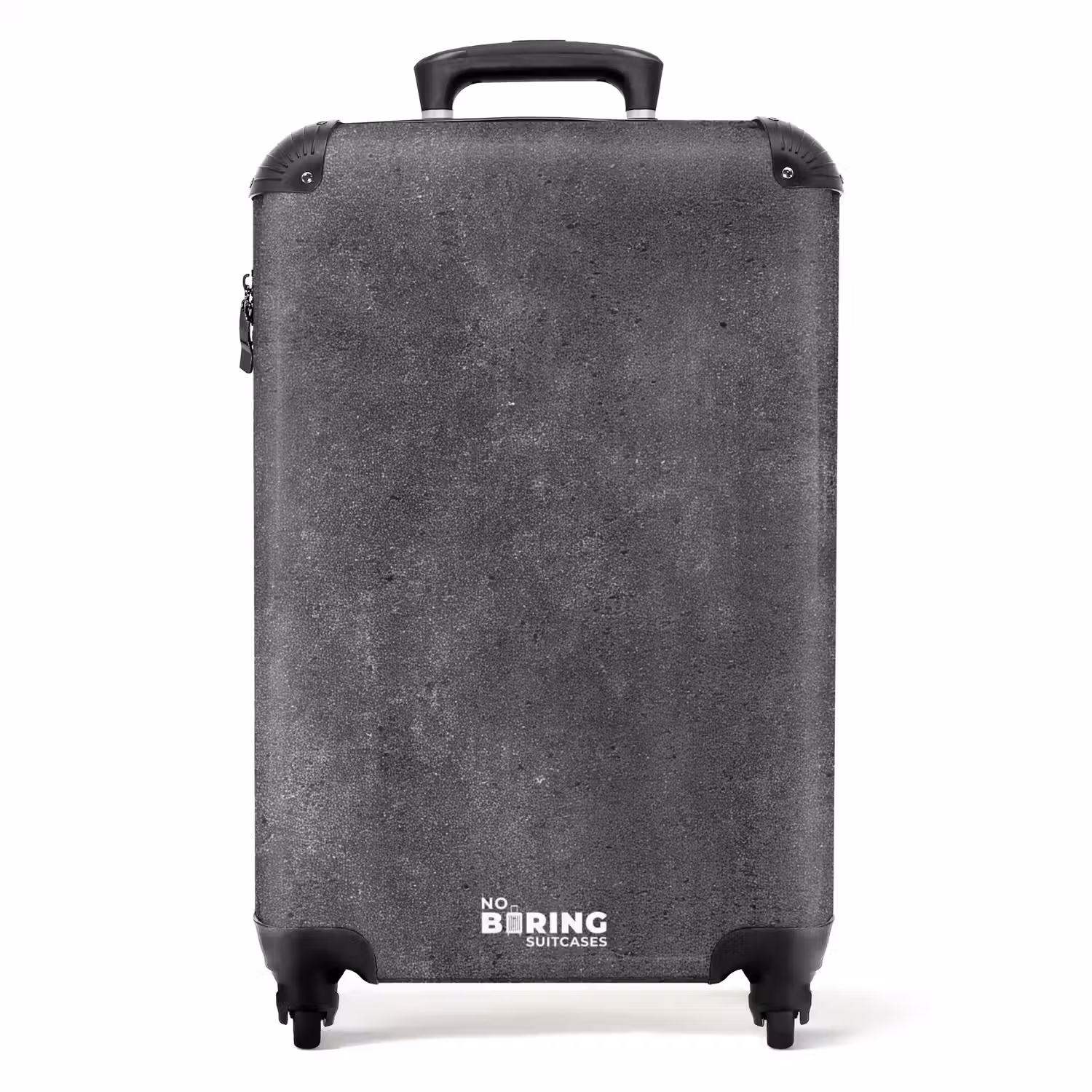 Donkergrijs - Ruw - Beton NBS - Handbagage koffer - Volwassenen Unisex middel -productfoto_recht