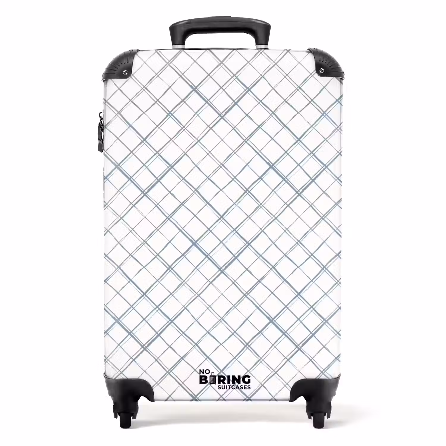Diagonaal kruisende lijnen op een wit vlak NBS - Handbagage koffer - Volwassenen Unisex middel -productfoto_recht