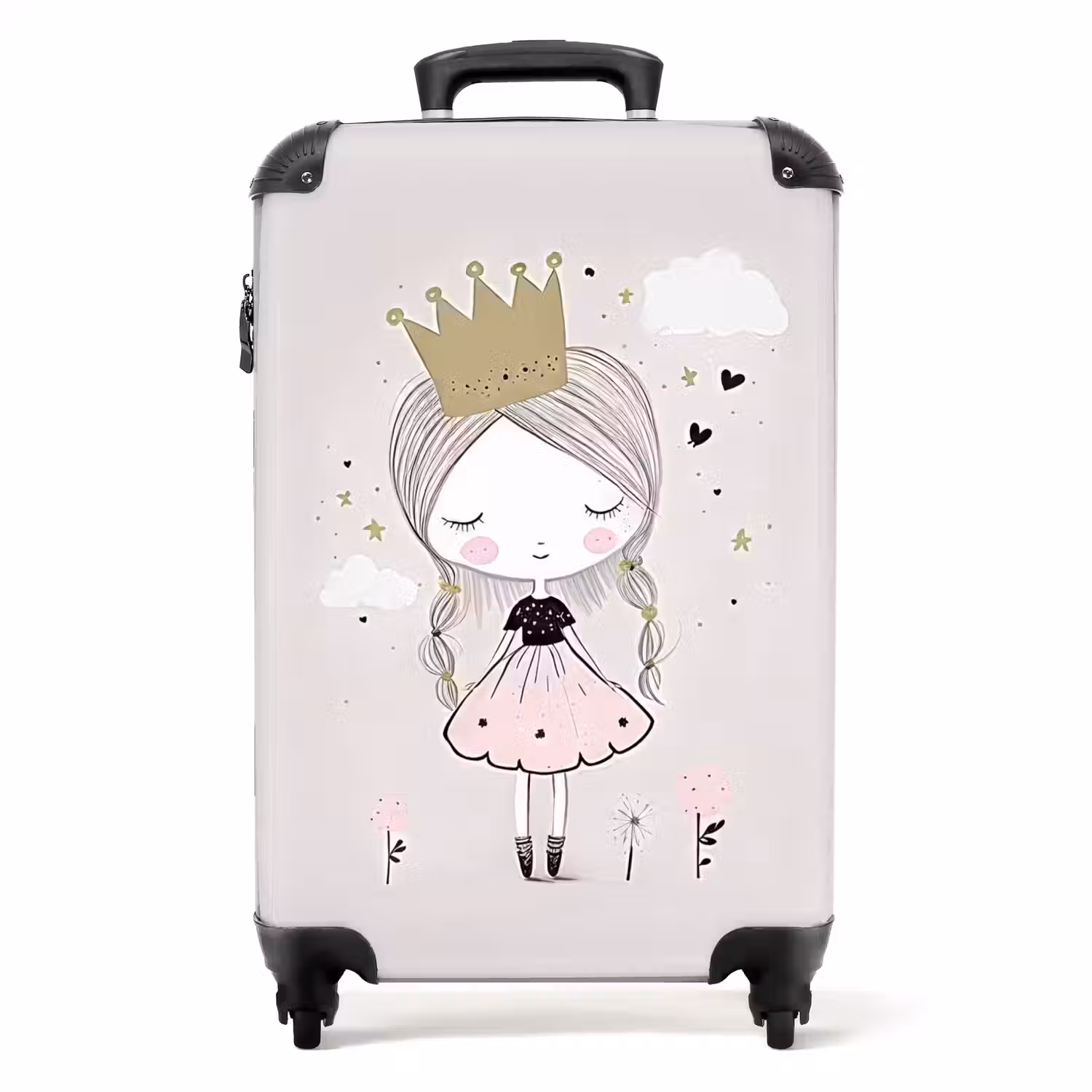 Dromerige prinses met gevlochten haar NBS - Handbagage koffer - Unisex middel -productfoto_recht