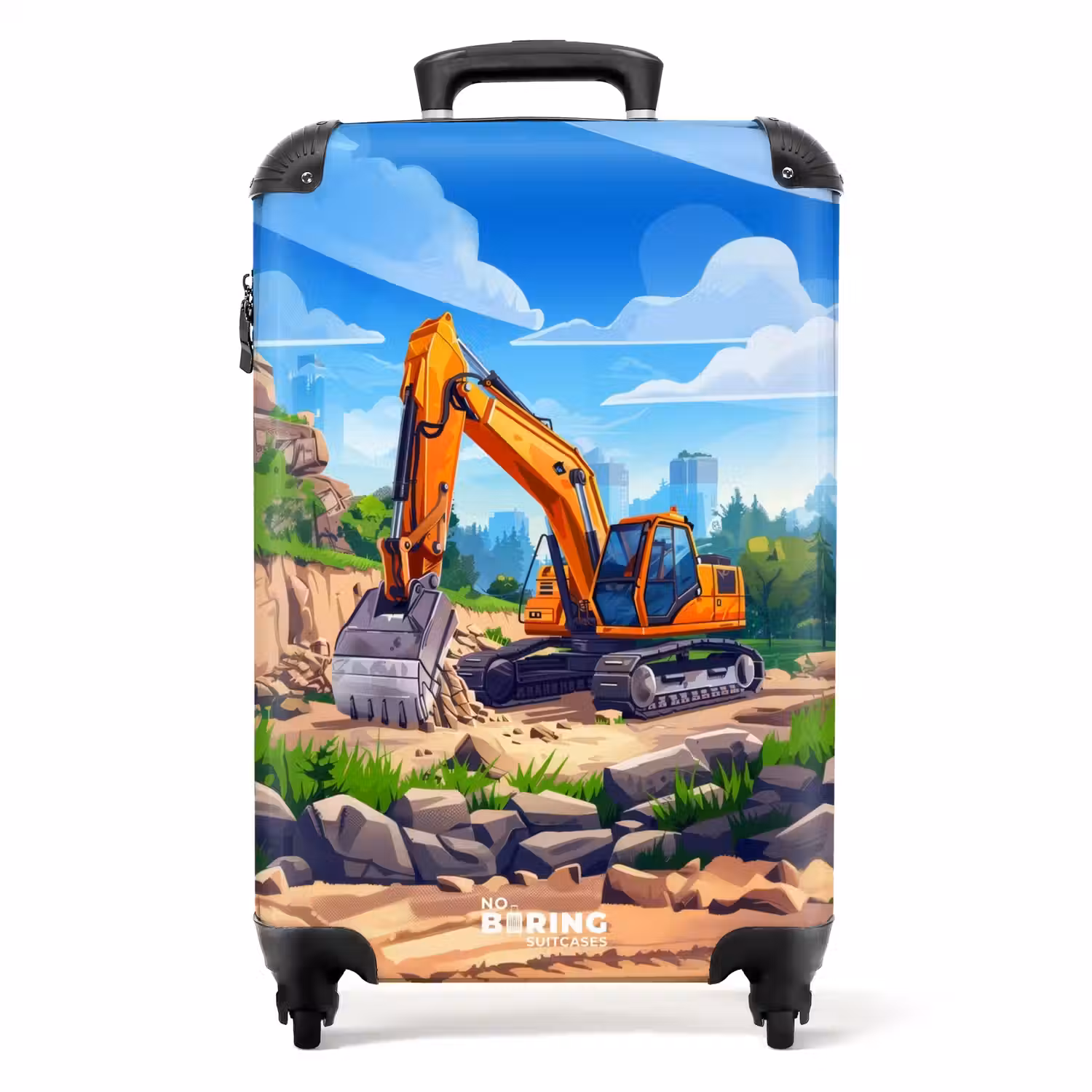 Graafmachine in actie NBS - Handbagage koffer - Unisex middel -productfoto_recht