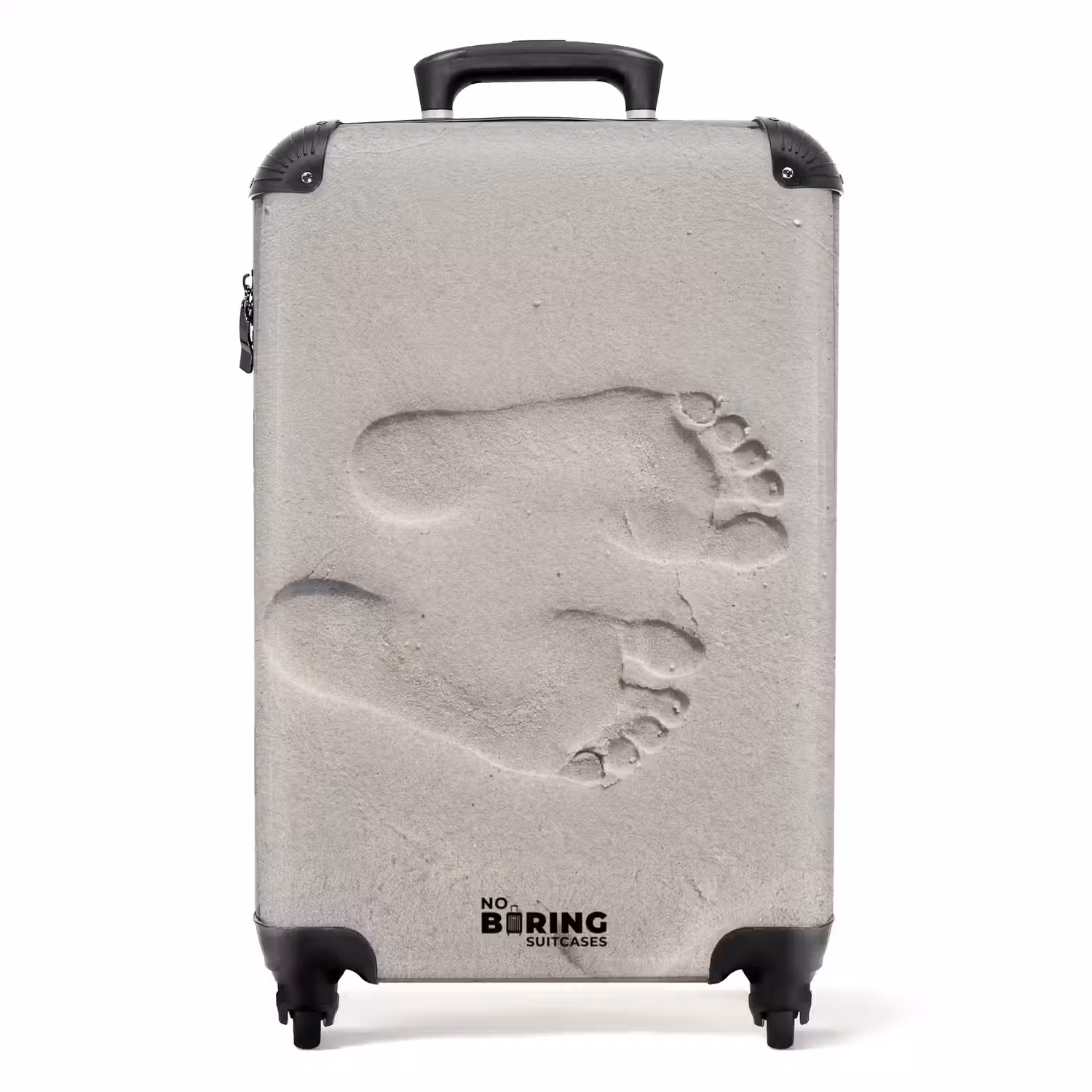 Voeten - Afdrukken - Zand NBS - Handbagage koffer - Volwassenen Unisex middel -productfoto_recht