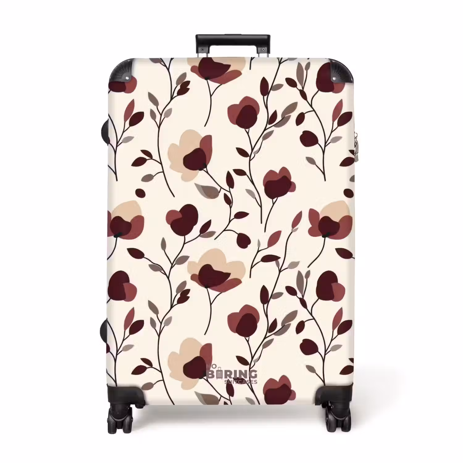 Bloemen - Botanisch - Bordeaux NBS - Handbagage koffer - Volwassenen Unisex middel -productfoto_recht