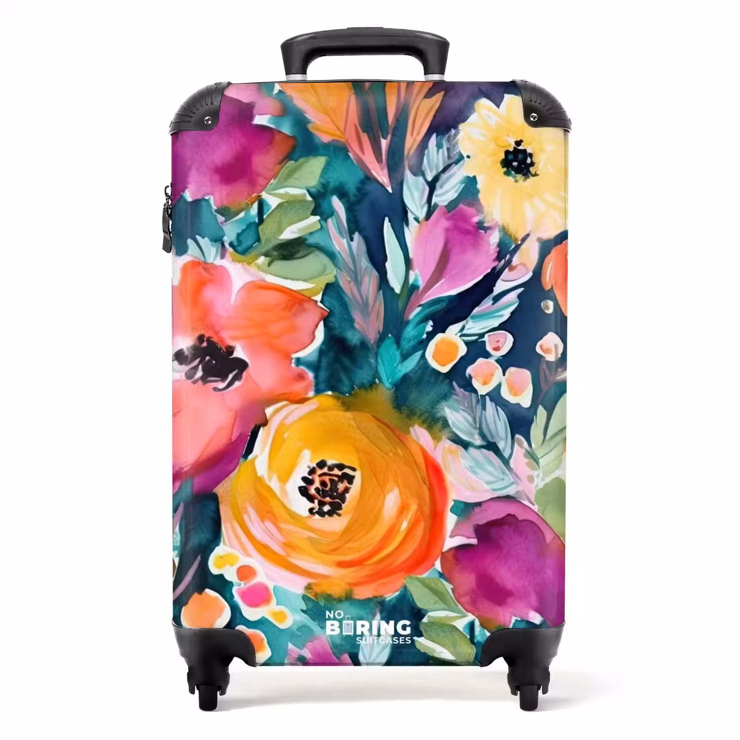 Bloemen - Olieverf - Kunst - Natuur NBS - Handbagage koffer - Unisex middel -productfoto_recht