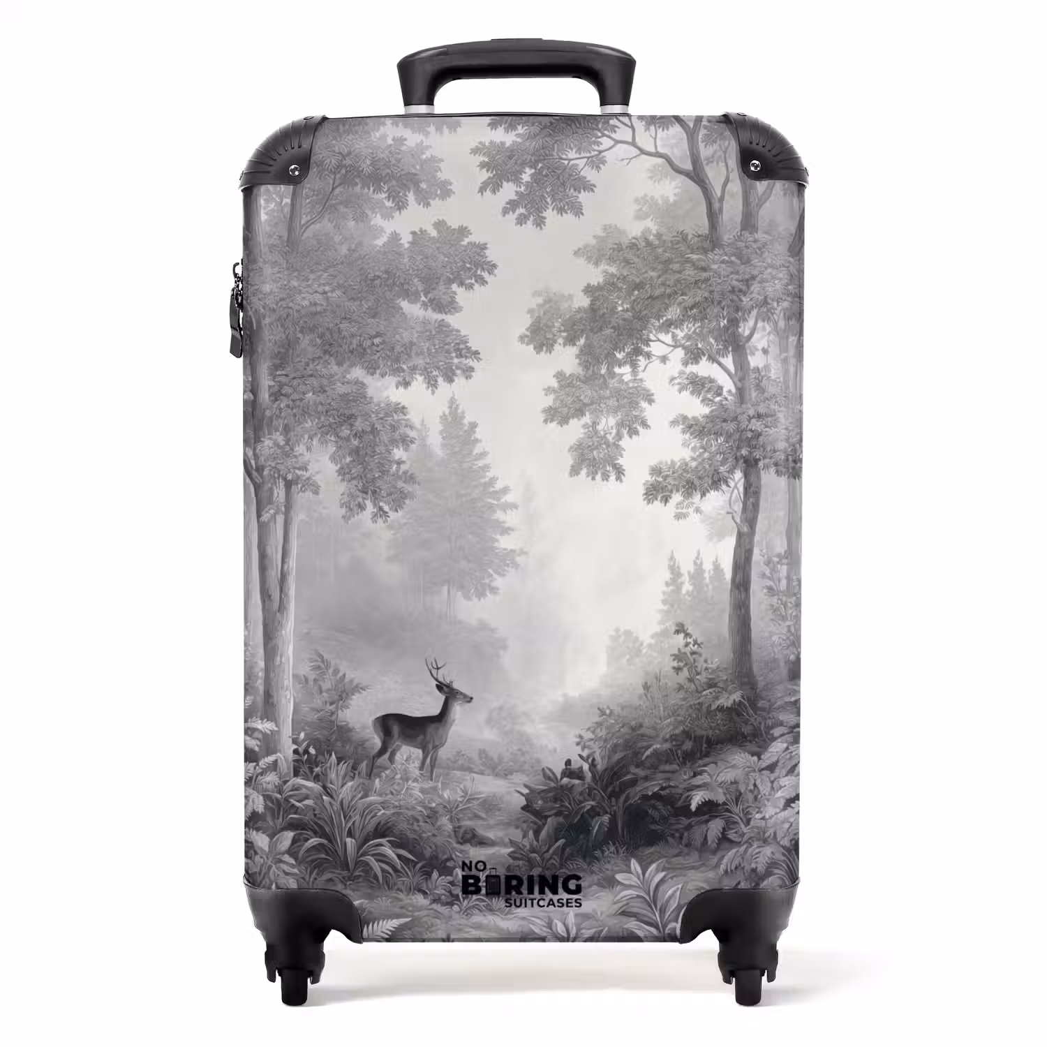 Bos - Hert - Zwart - Wit NBS - Handbagage koffer - Volwassenen Unisex middel -productfoto_recht