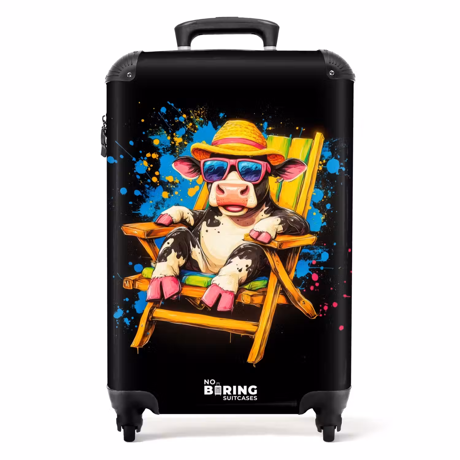 Grappige zomerse koe illustratie NBS - Handbagage koffer - Unisex middel -productfoto_recht