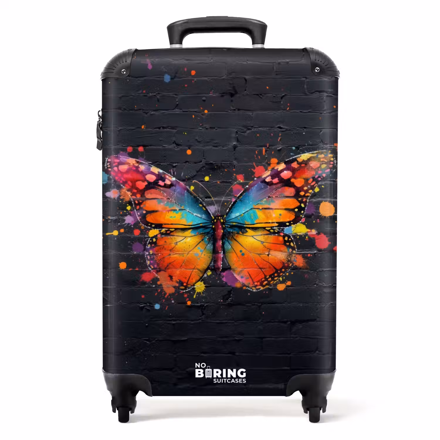Graffiti vlinder met felle kleuren NBS - Handbagage koffer - Unisex middel -productfoto_recht