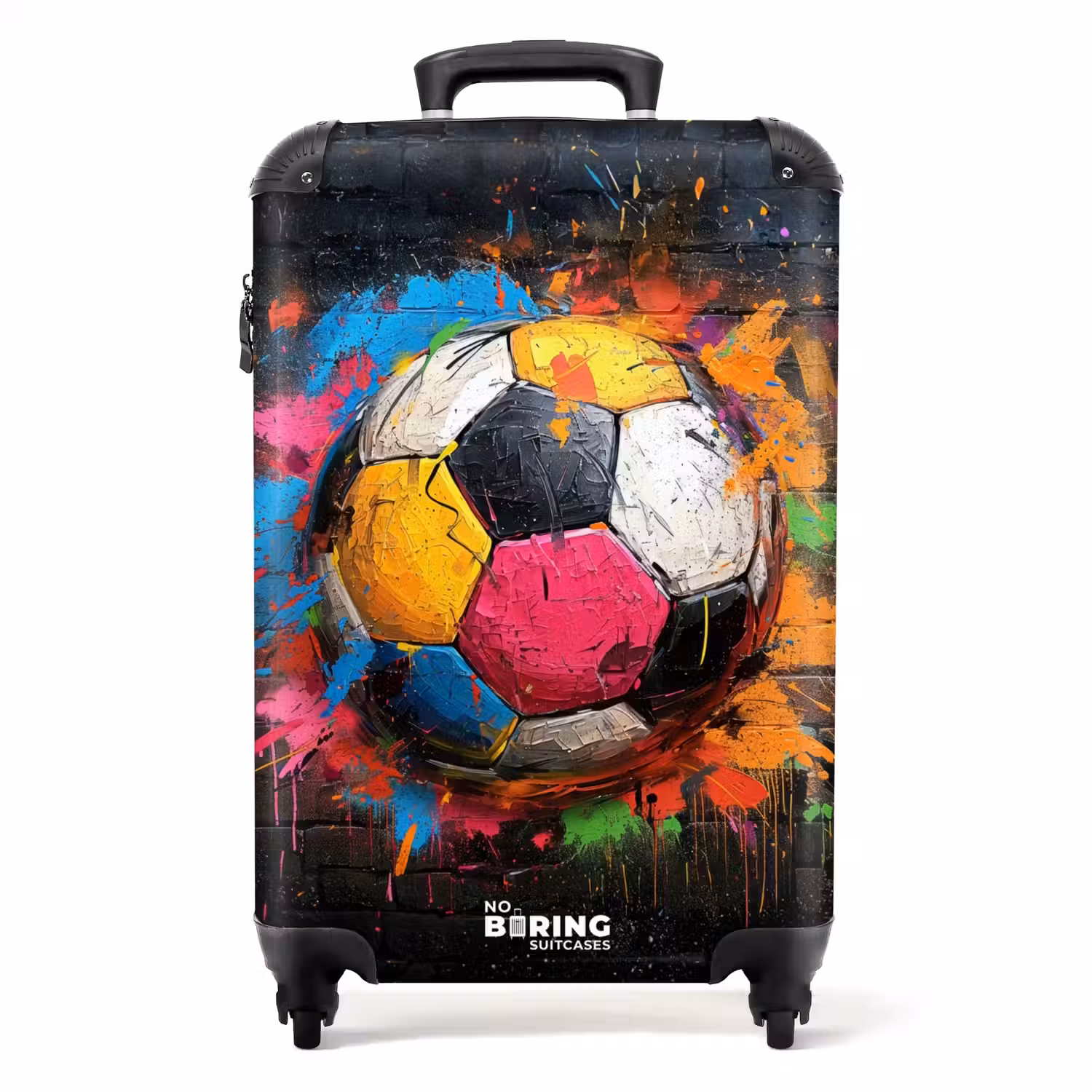 Graffiti voetbal met felle kleuren NBS - Handbagage koffer - Unisex middel -productfoto_recht