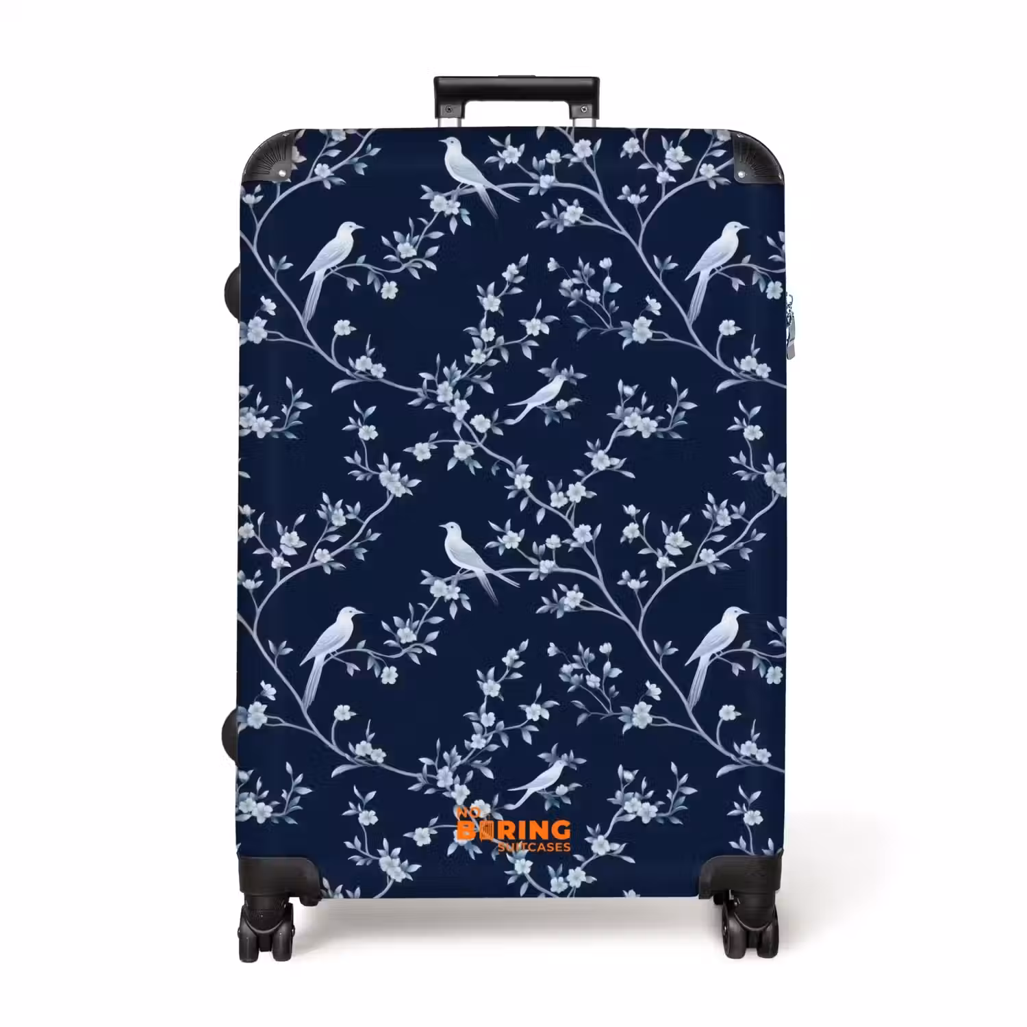 Grafisch - Bloesemtak - Blauw NBS - Handbagage koffer - Volwassenen Unisex middel -productfoto_recht