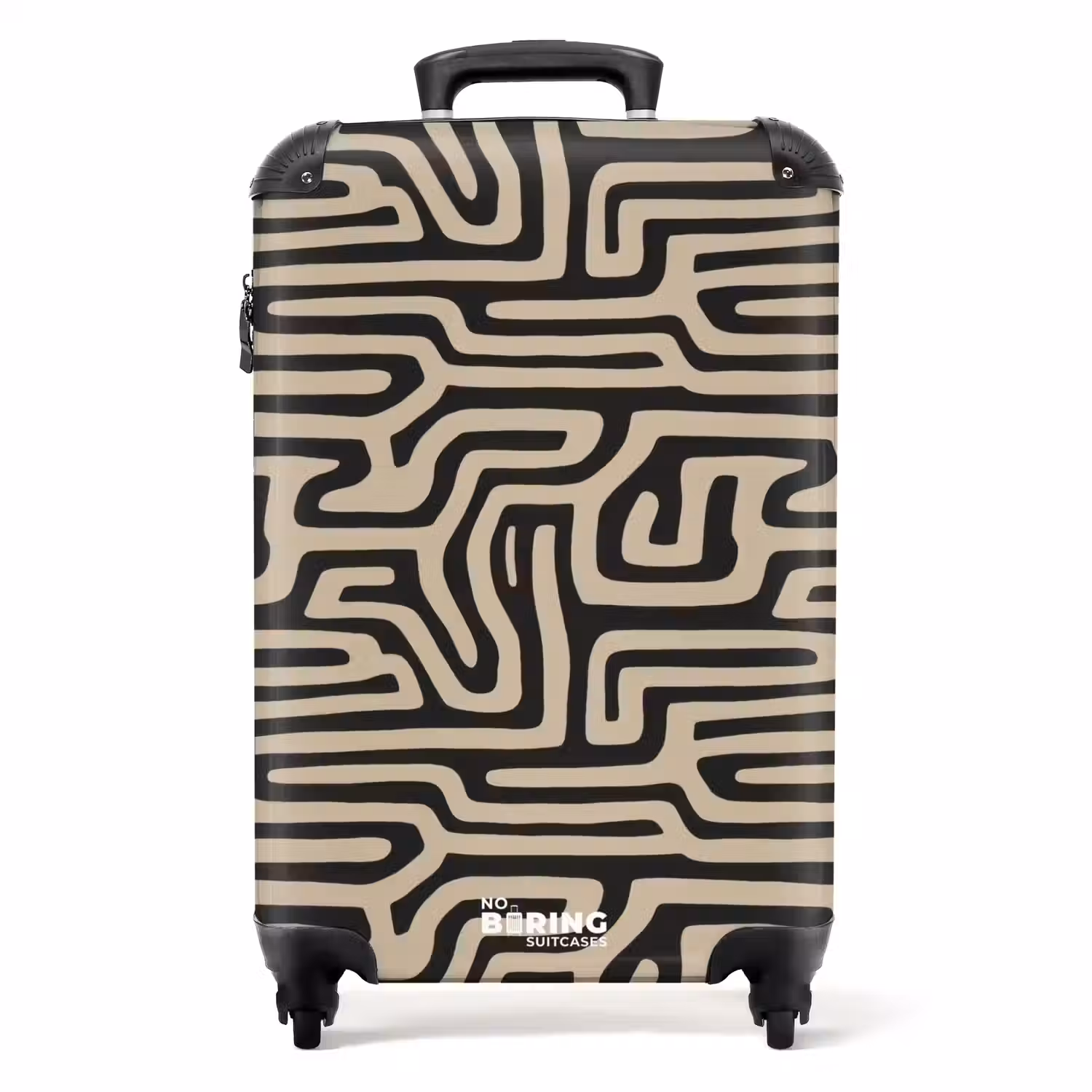 Grafisch - Lijnen - Zwart NBS - Handbagage koffer - Volwassenen Unisex middel -productfoto_recht