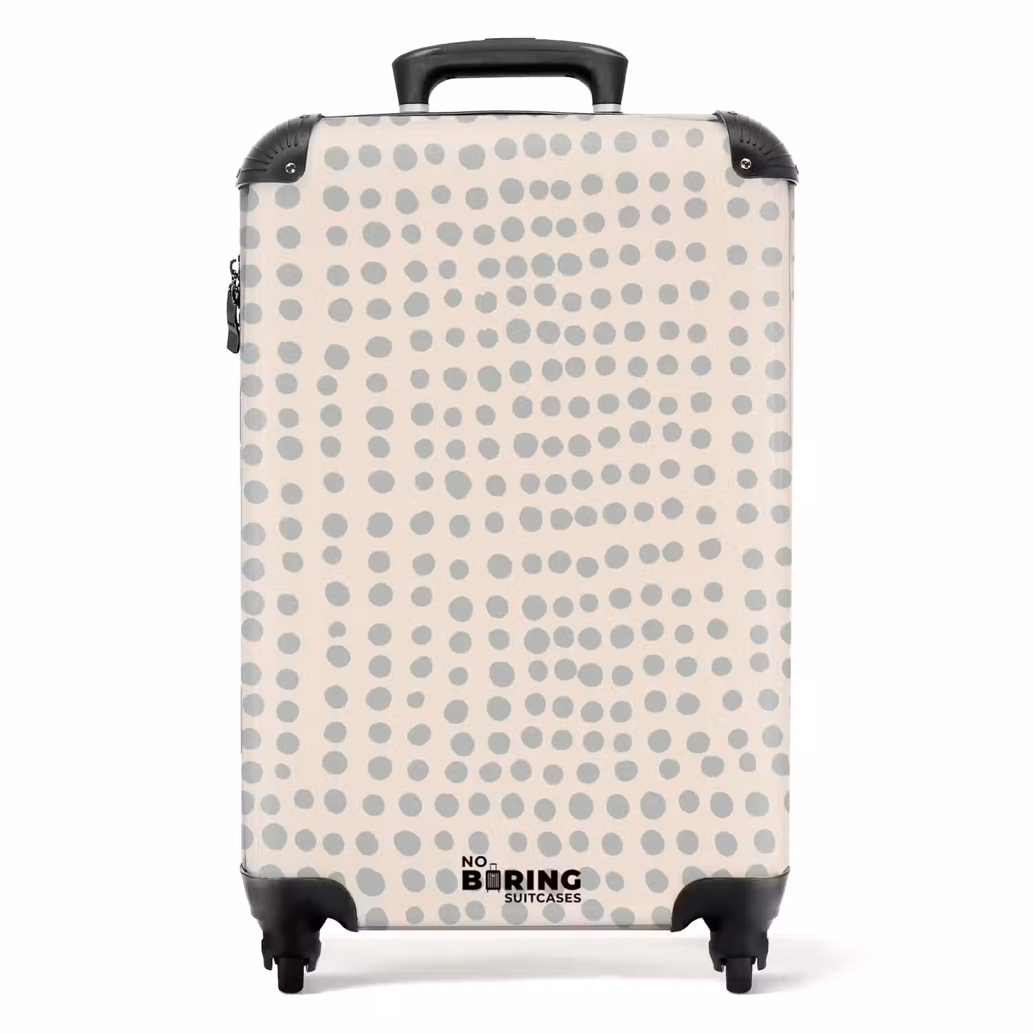 Grijsblauwe stippen NBS - Handbagage koffer - Volwassenen Unisex middel -productfoto_recht