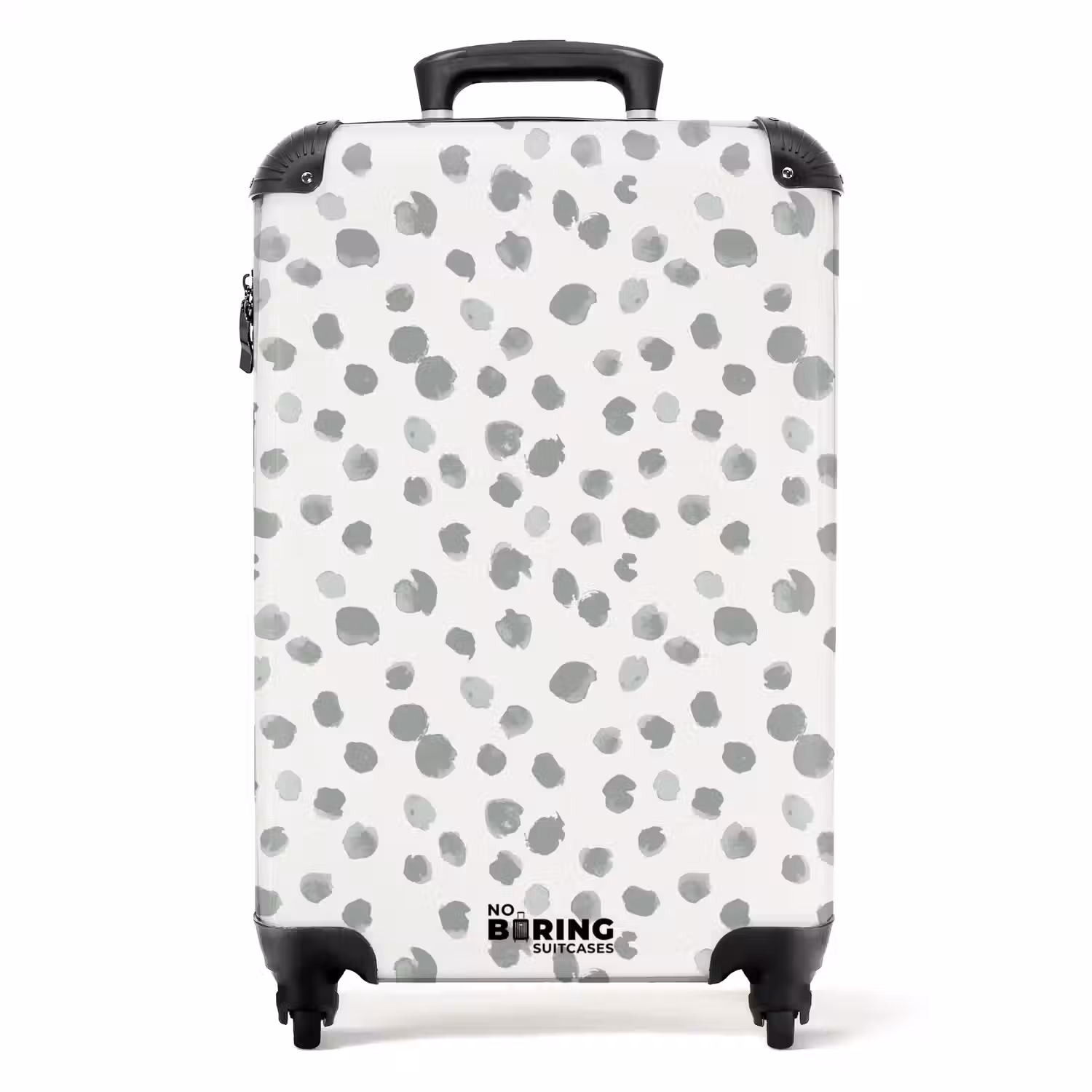 Grijze verfspatten op een gebroken wit NBS - Handbagage koffer - Volwassenen Unisex middel -productfoto_recht