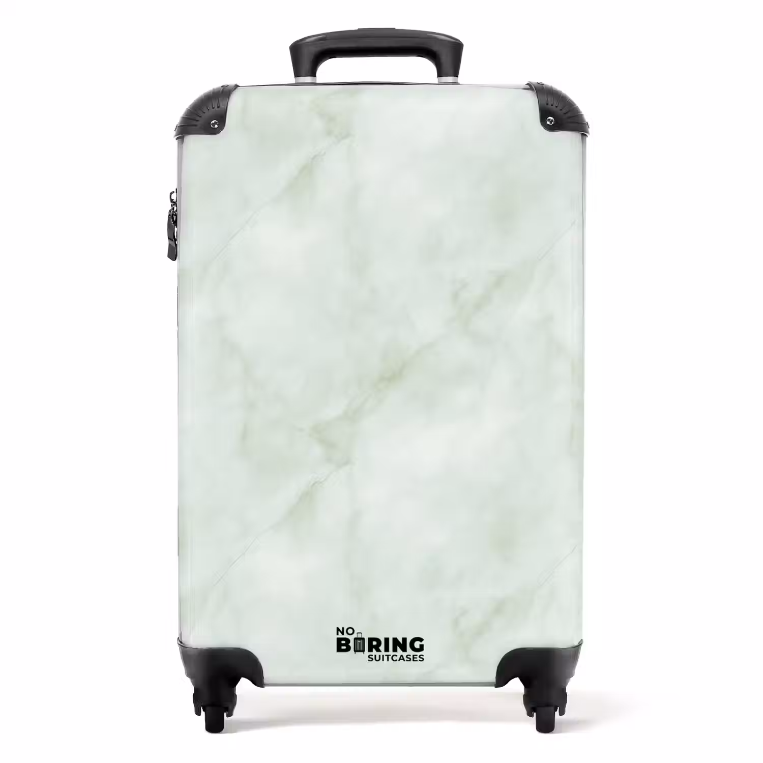 Groen - Marmer - Vloeiende aders NBS - Handbagage koffer - Volwassenen Unisex middel -productfoto_recht