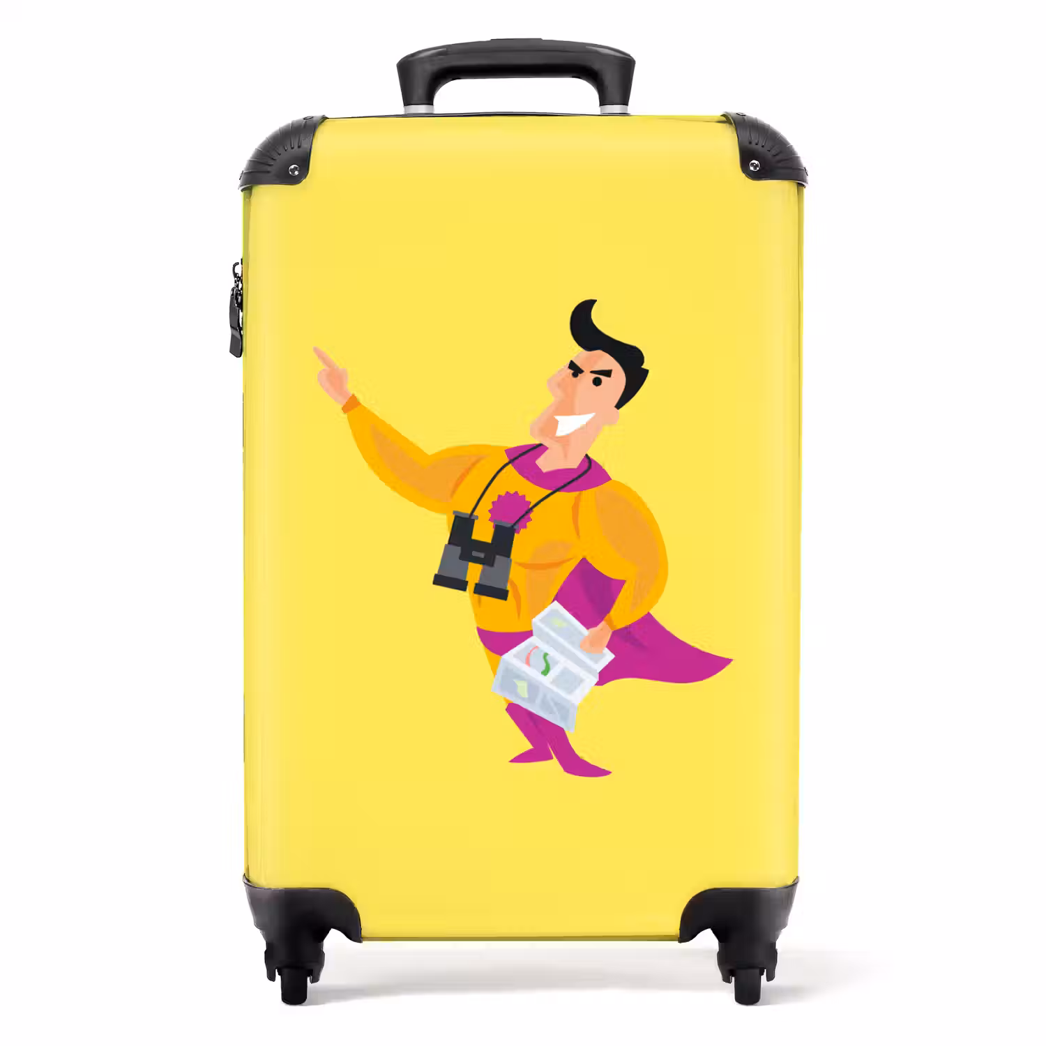 VakantieDiscounter - Tourguide - Cartoon NBS - Handbagage koffer - Volwassenen Unisex middel -productfoto_recht