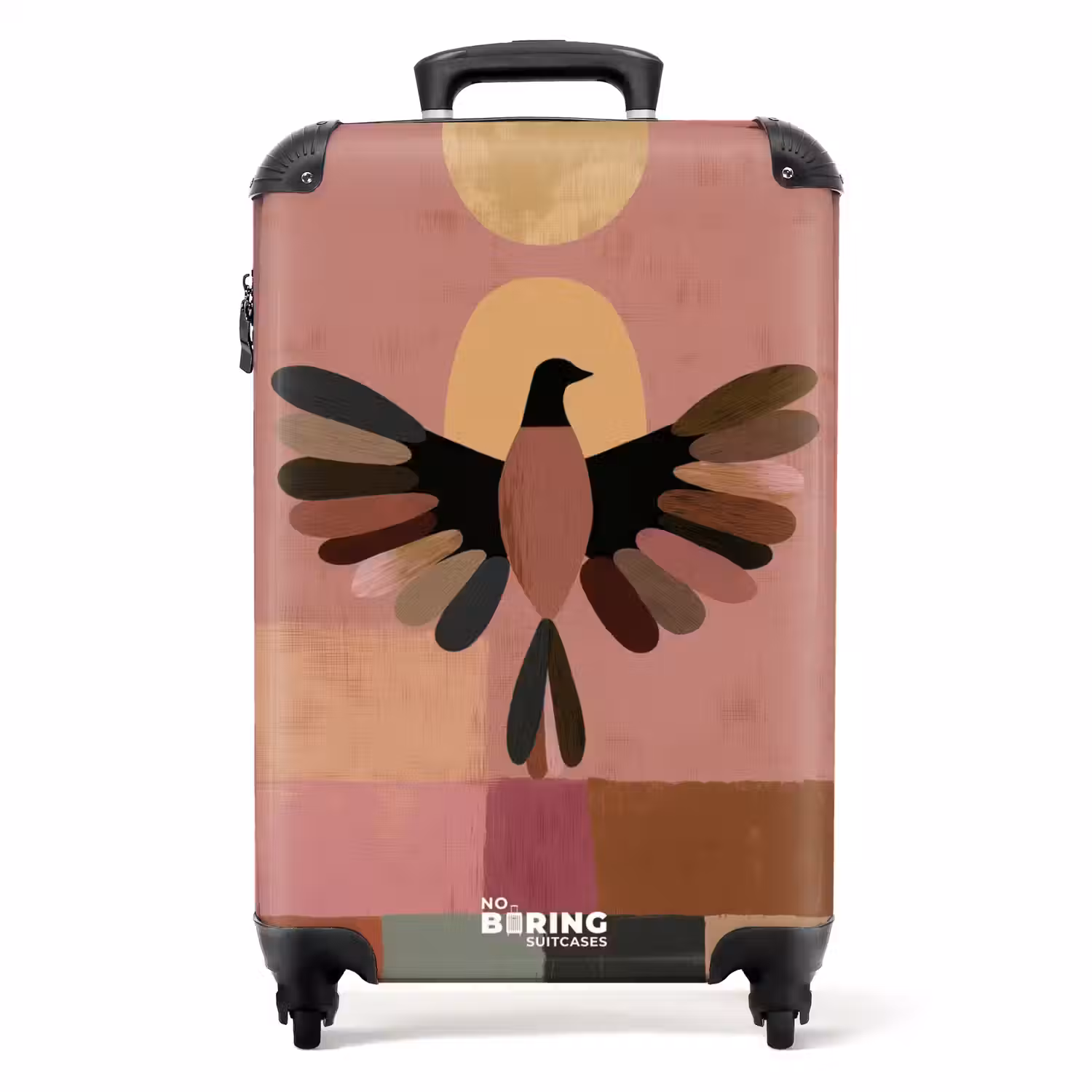 Illustratie - Vogel - Vlakken - Kleurrijk NBS - Handbagage koffer - Volwassenen Unisex middel -productfoto_recht
