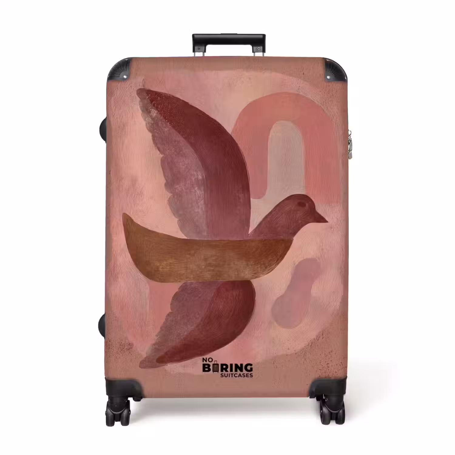 Illustratie - Vogels - Abstract - Roze NBS - Handbagage koffer - Volwassenen Unisex middel -productfoto_recht