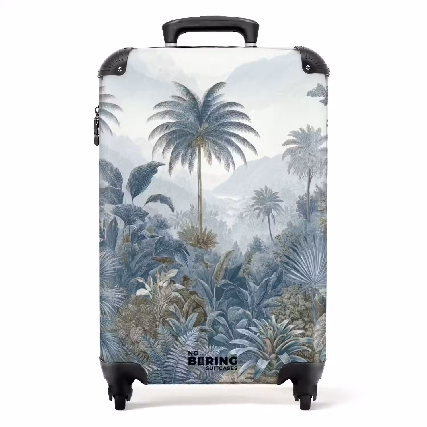 Jungle - Modern - Blauw - Groen NBS - Handbagage koffer - Volwassenen Unisex middel -productfoto_recht