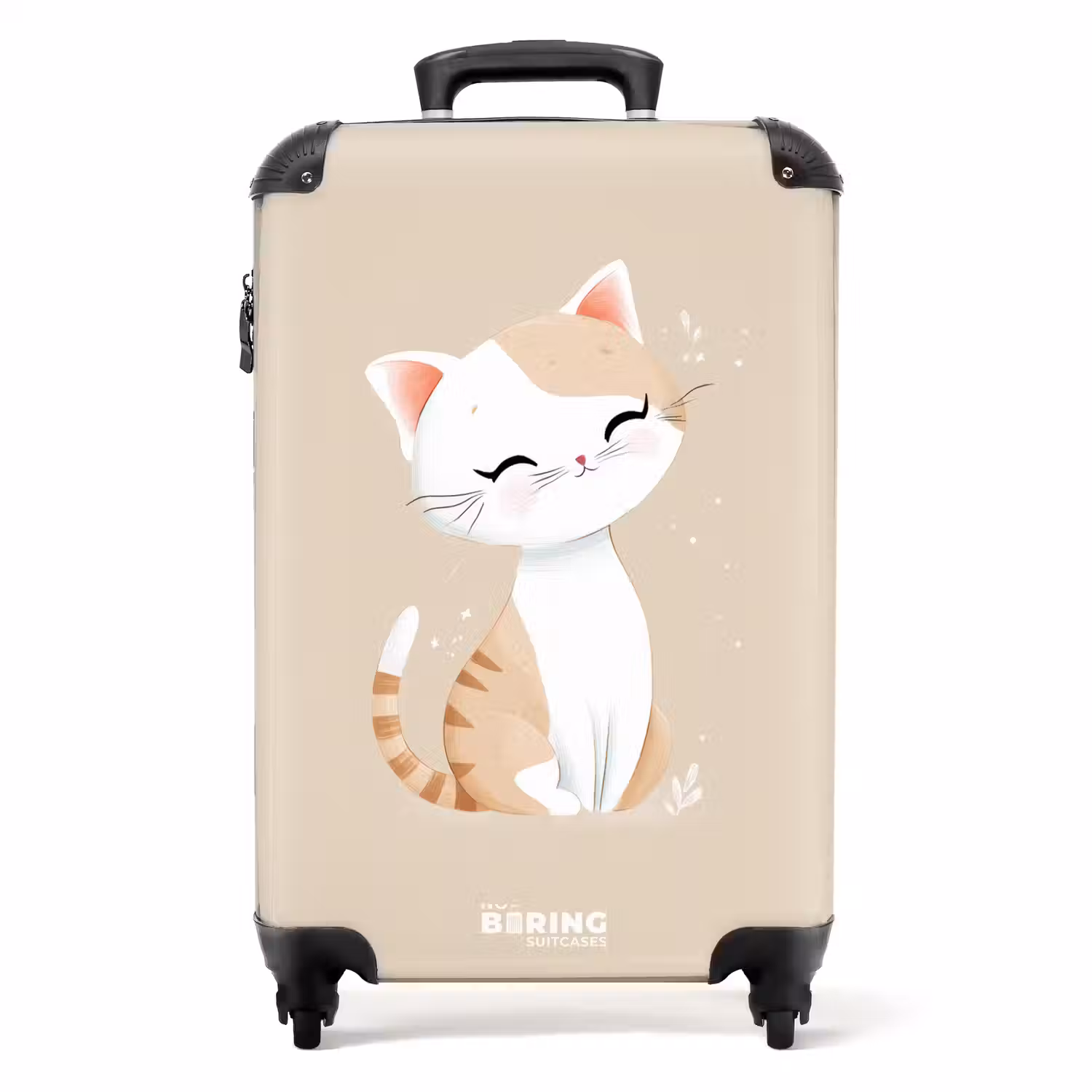 Kitten in de kleuren beige en wit NBS - Handbagage koffer - Volwassenen Unisex middel -productfoto_recht
