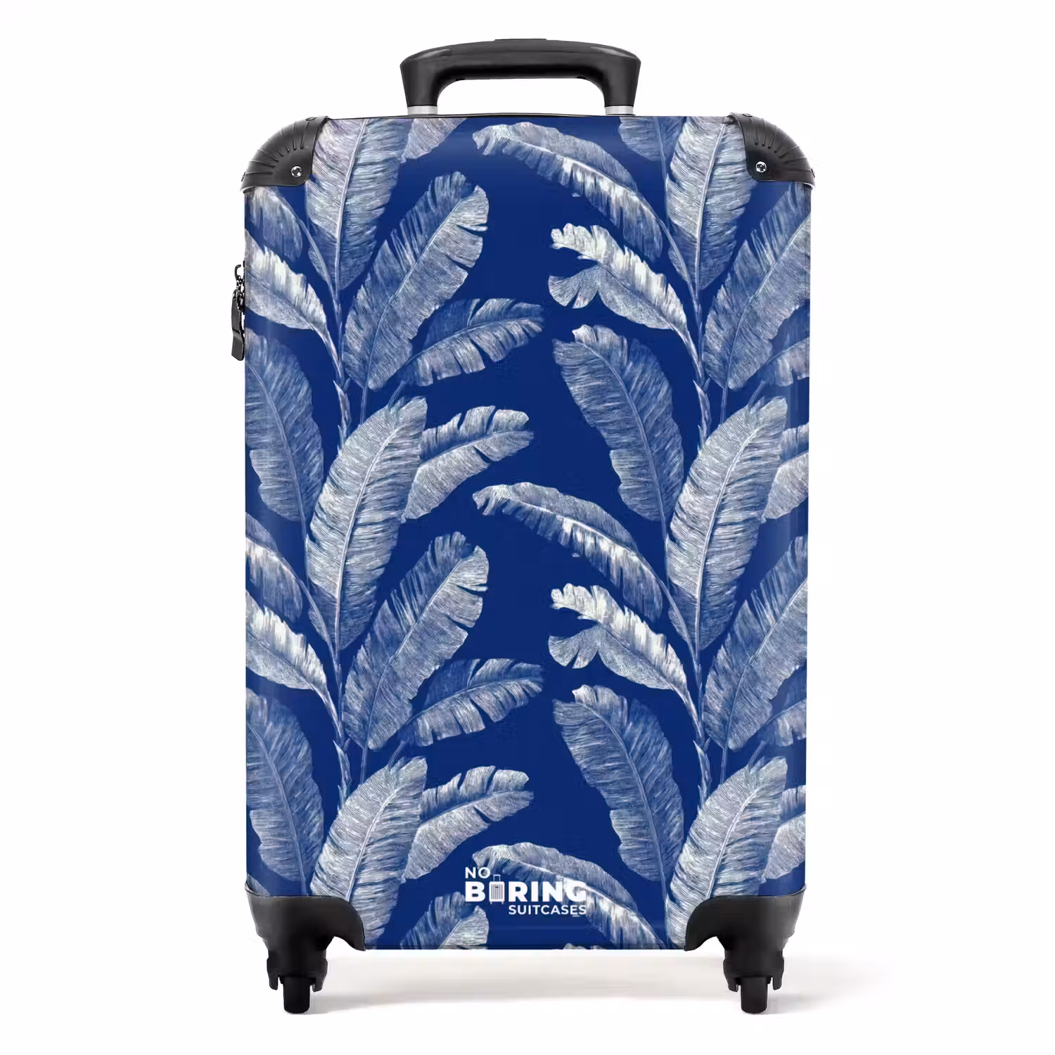 Blad - Palm - Blauw NBS - Handbagage koffer - Volwassenen Unisex middel -productfoto_recht