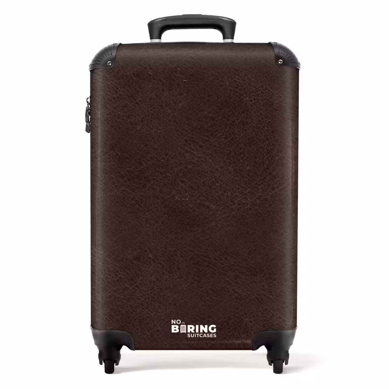 Lederen look chocolade bruin NBS - Handbagage koffer - Volwassenen Unisex middel -productfoto_recht