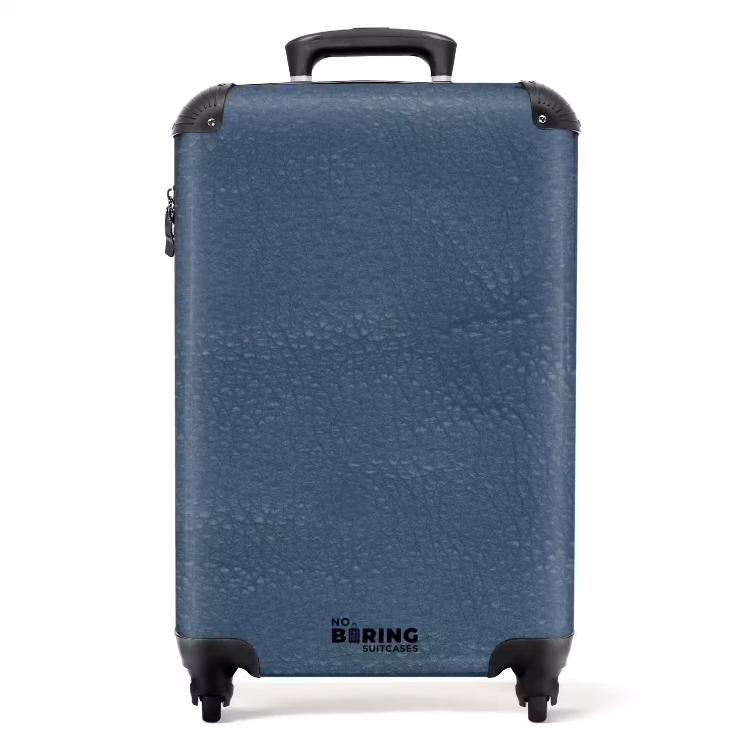 Lederen look grijs blauw NBS - Handbagage koffer - Volwassenen Unisex middel -productfoto_recht