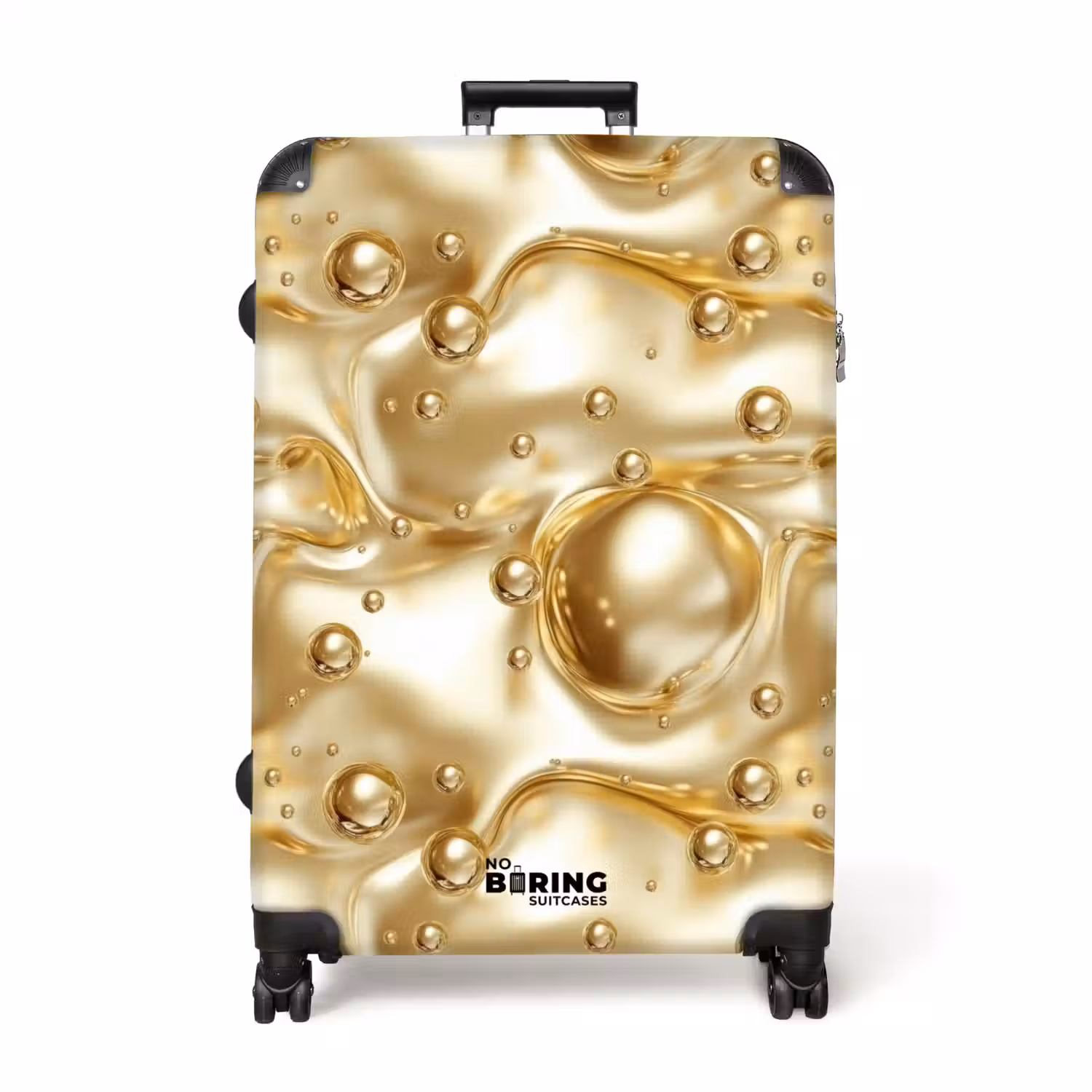 Vloeibaar - Druppels - Goud NBS - Handbagage koffer - Volwassenen Unisex middel -productfoto_recht