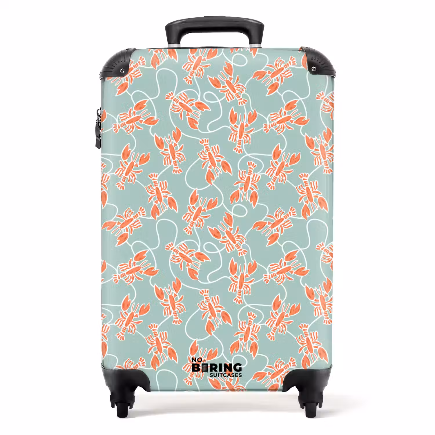 Kreeft print groen NBS - Handbagage koffer - Volwassenen Unisex middel -productfoto_recht
