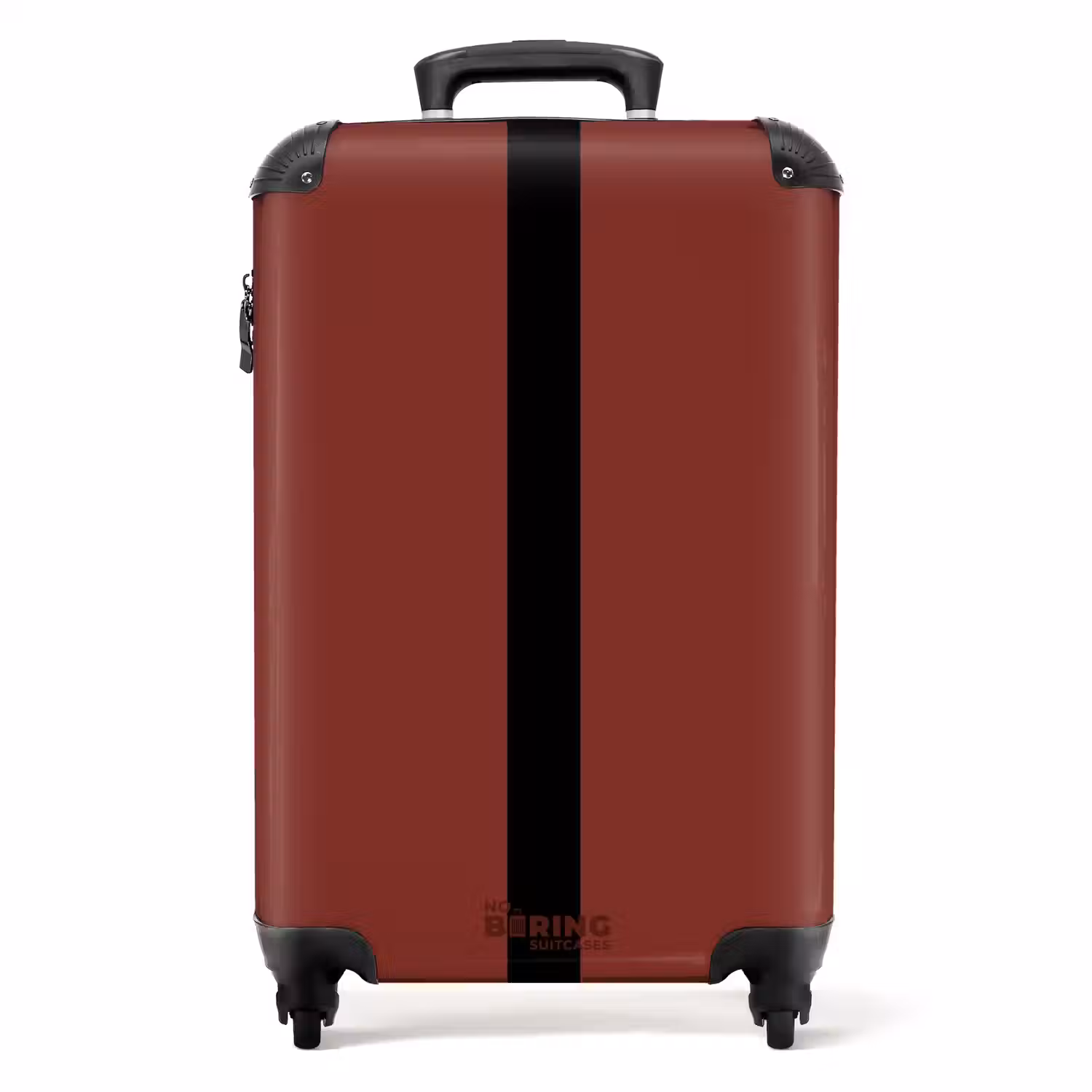 Minimal - Donkerrood met zwarte streep NBS - Handbagage koffer - Unisex middel -productfoto_recht