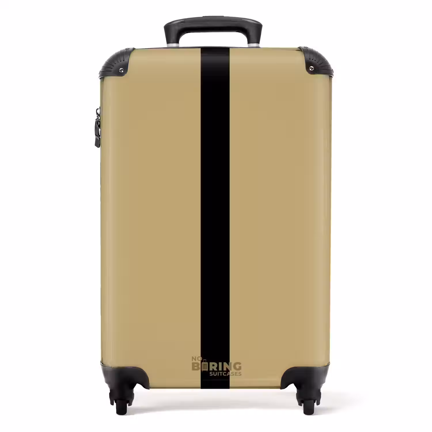 Minimal - Goudbruin met zwarte streep NBS - Handbagage koffer - Unisex middel -productfoto_recht